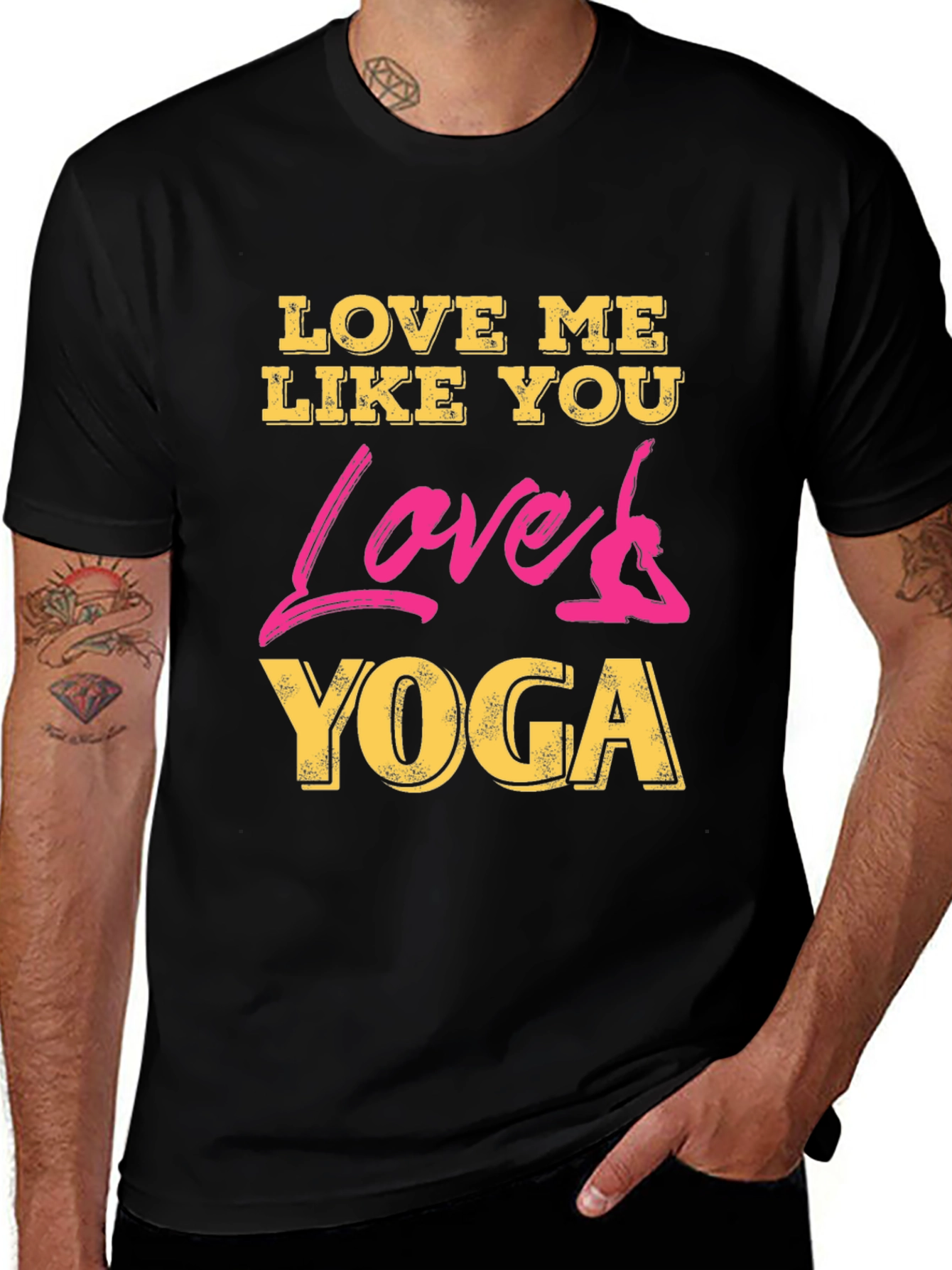 Love Me Like You Love Yoga Black Graphic Tee