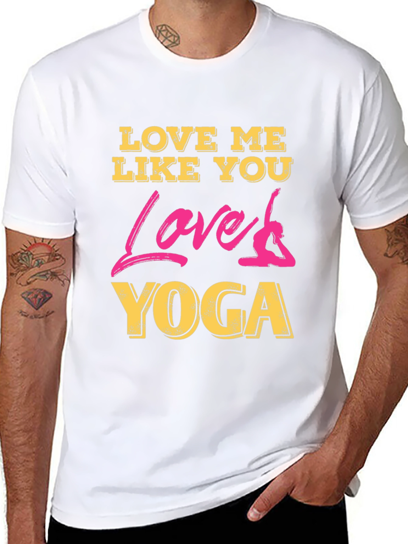 Love Me Like You Love Yoga Black Graphic Tee