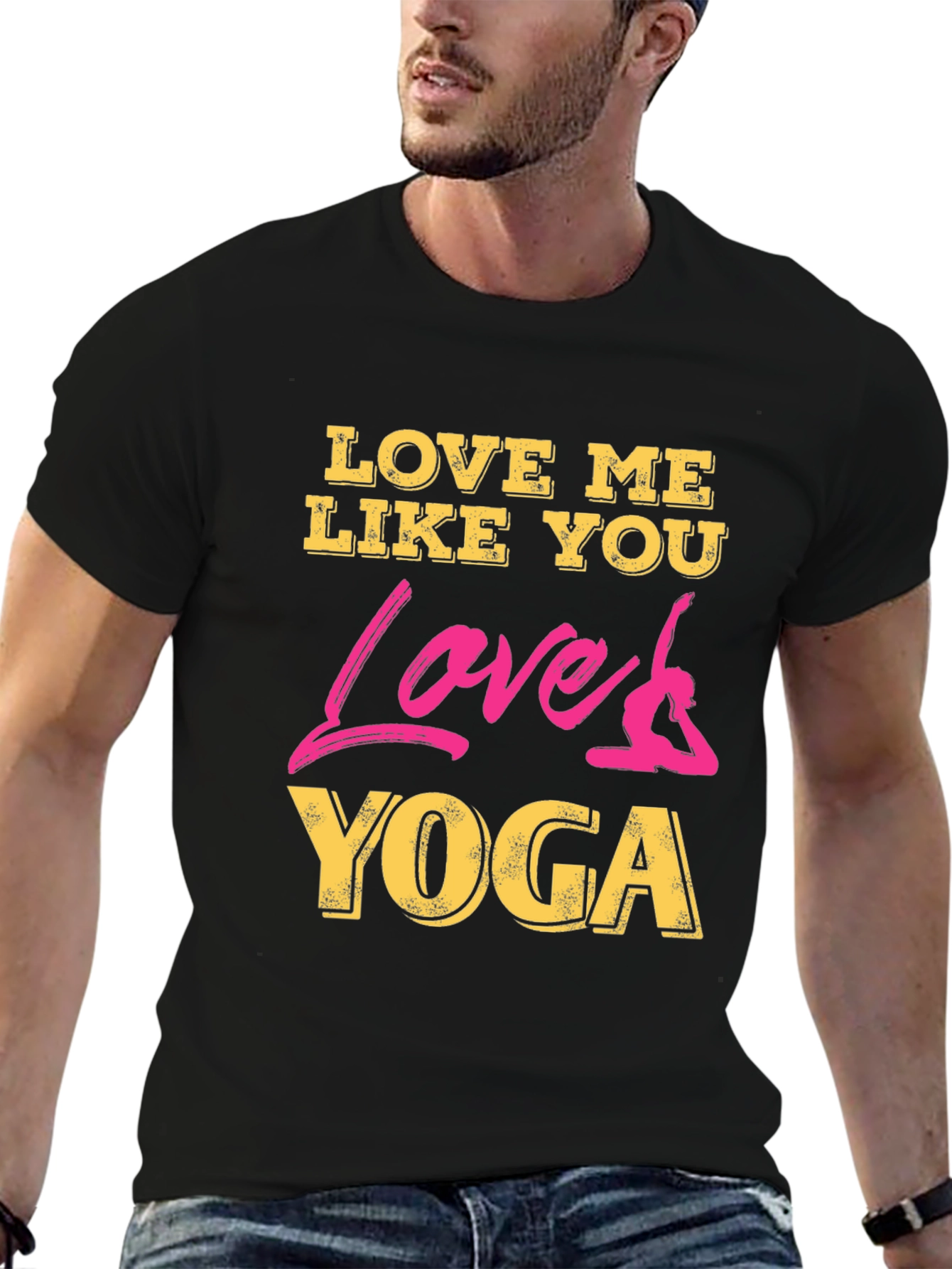 Love Me Like You Love Yoga Black Graphic Tee