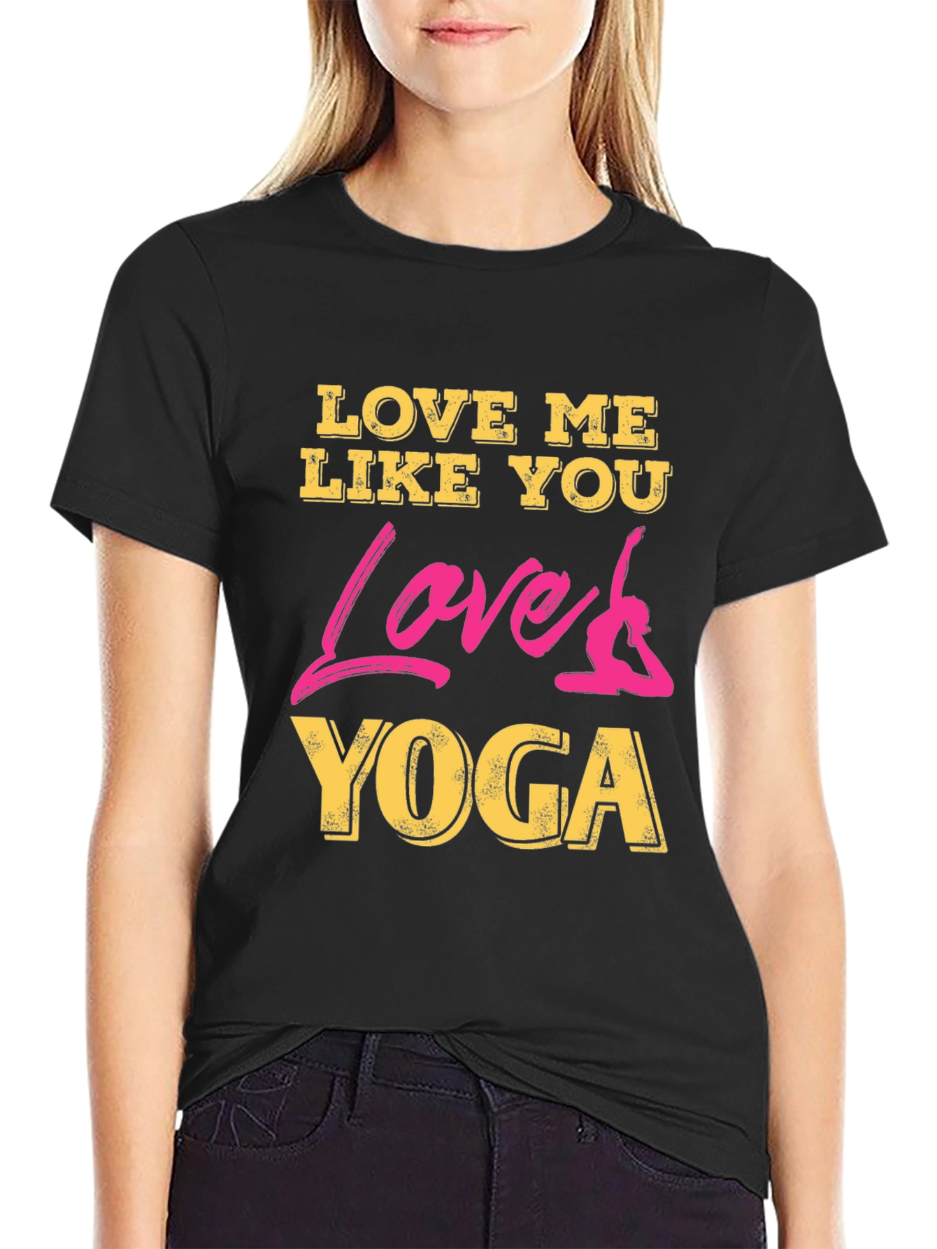 Love Me Like You Love Yoga Black Graphic Tee