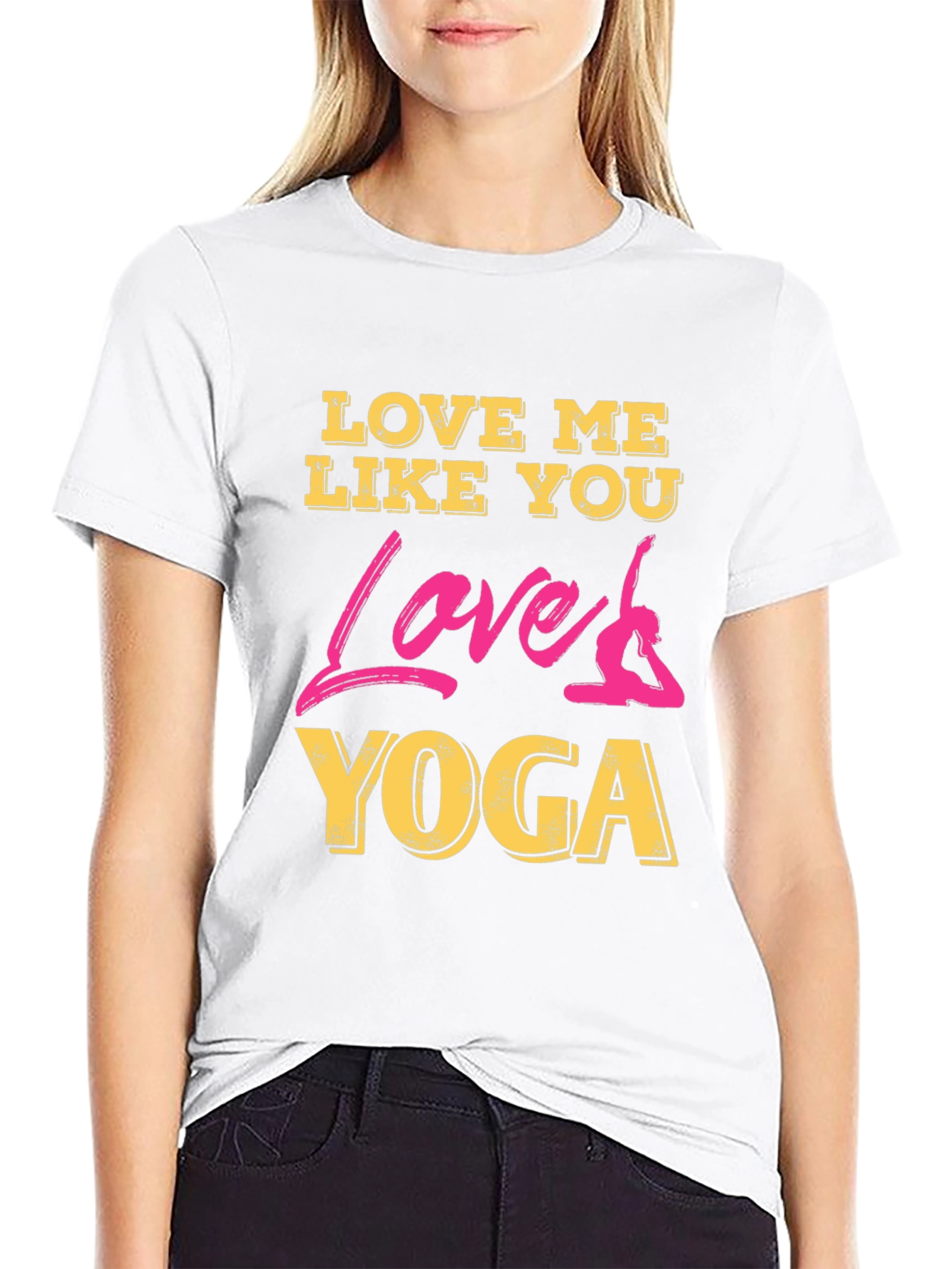 Love Me Like You Love Yoga Black Graphic Tee