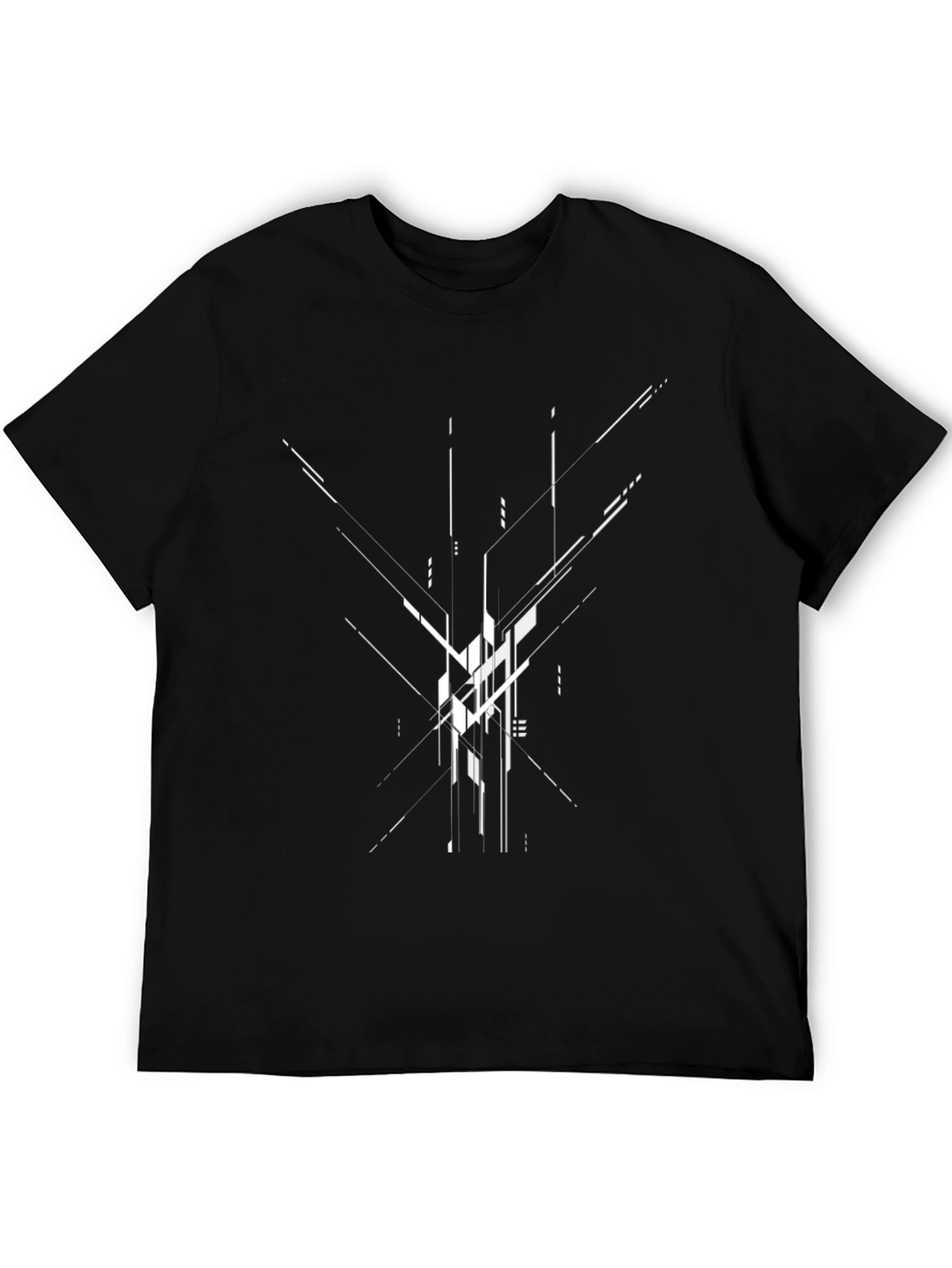 Abstract Geometric Black T-Shirt