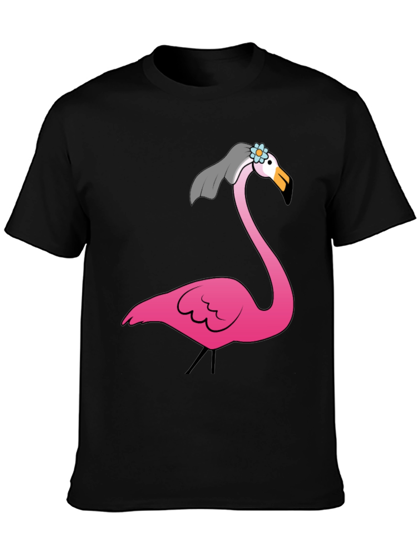 Flamingo Bride Black Graphic Tee