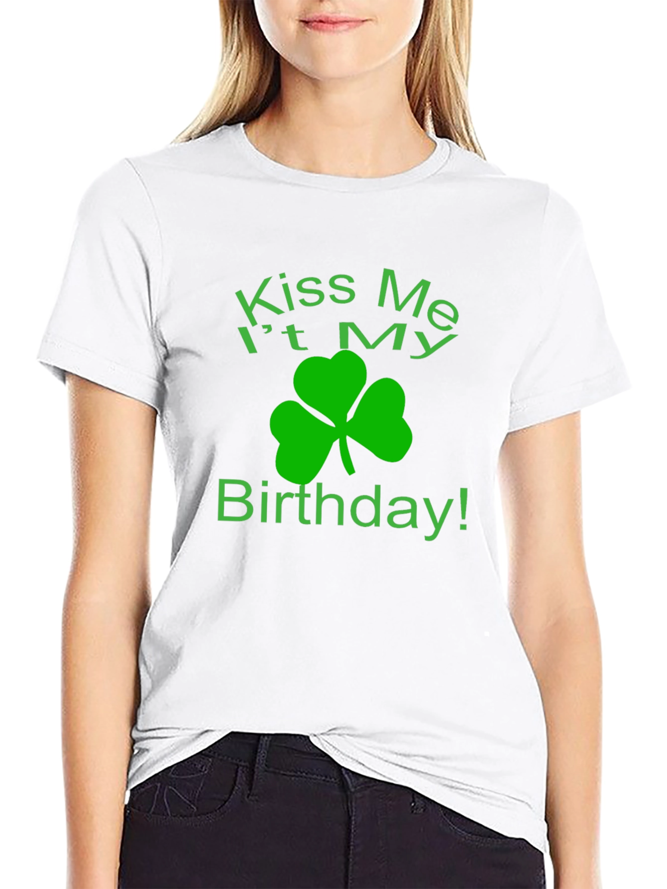 Kiss Me It My Birthday Green Clover T-Shirt