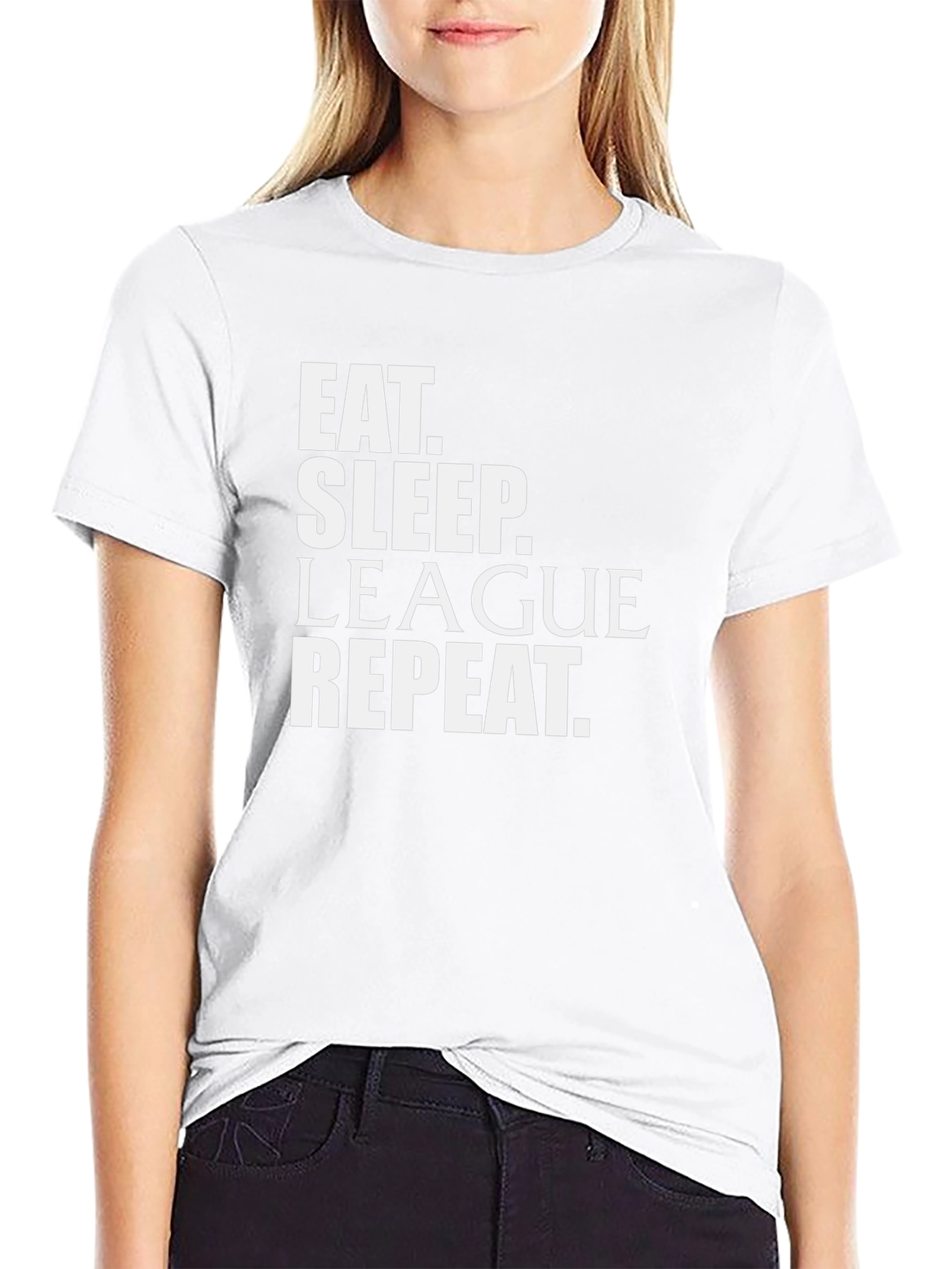 Eat Sleep League Repeat Black T-Shirt