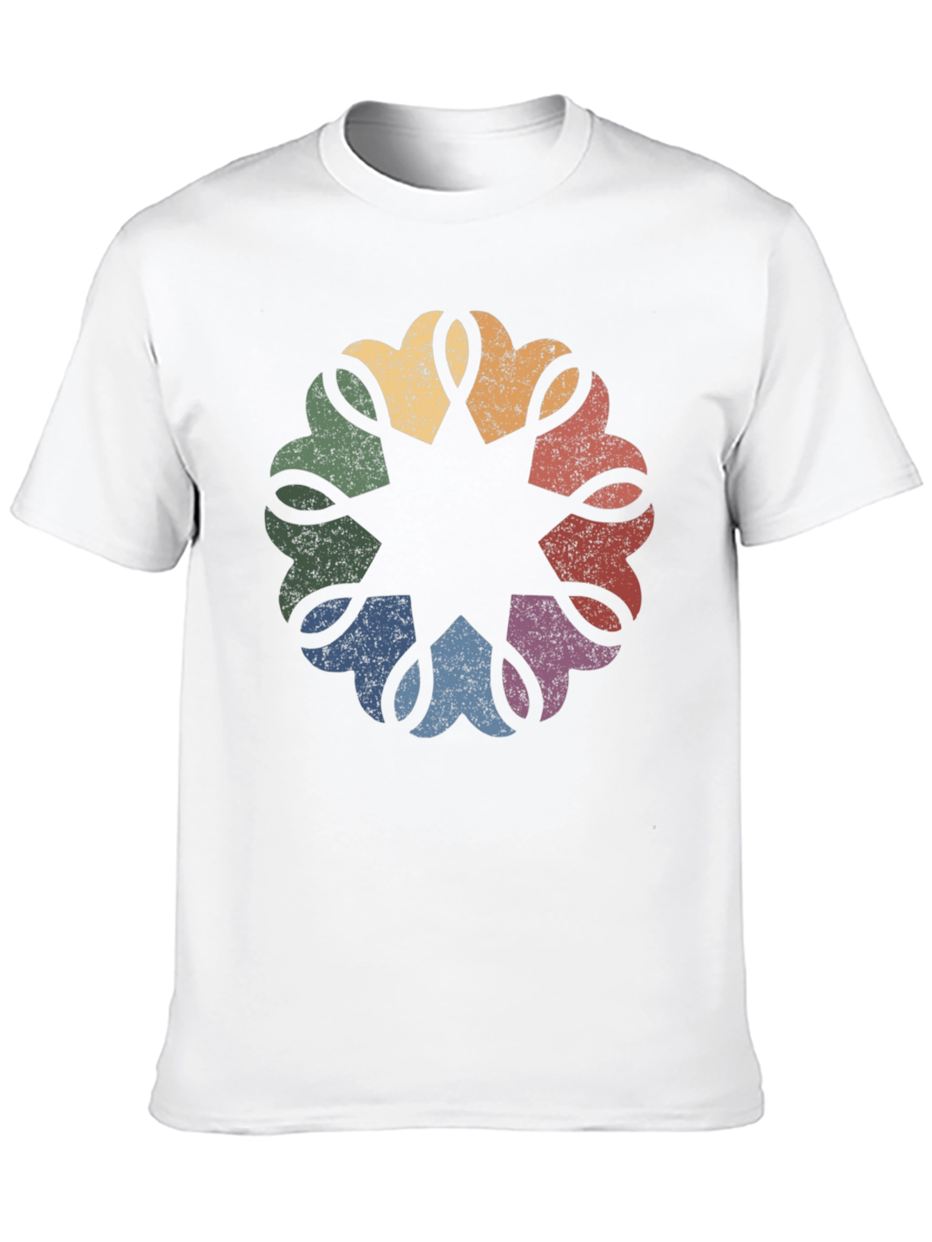 Retro Rainbow Mandala Graphic Tee