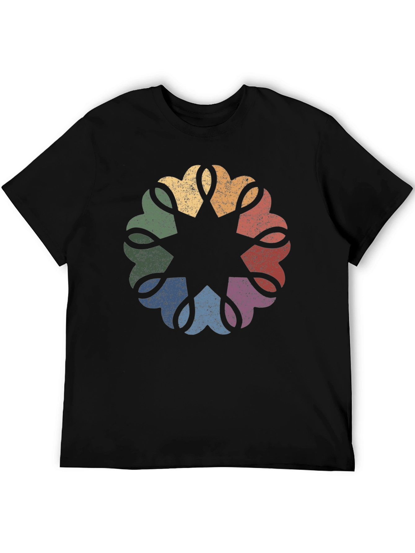 Retro Rainbow Mandala Graphic Tee