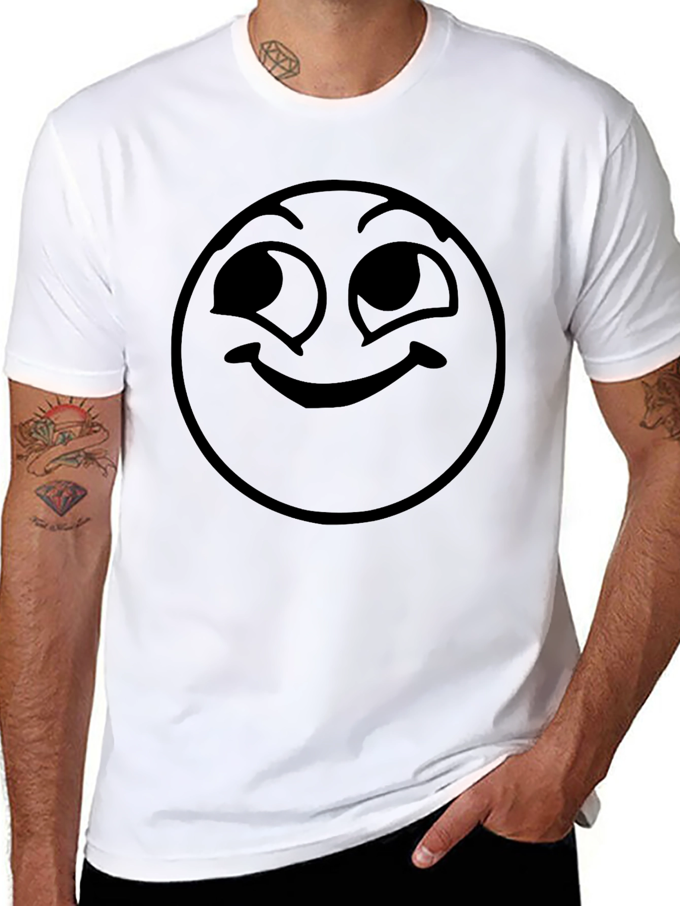 Smirking Emoji Black T-Shirt - Express Yourself!