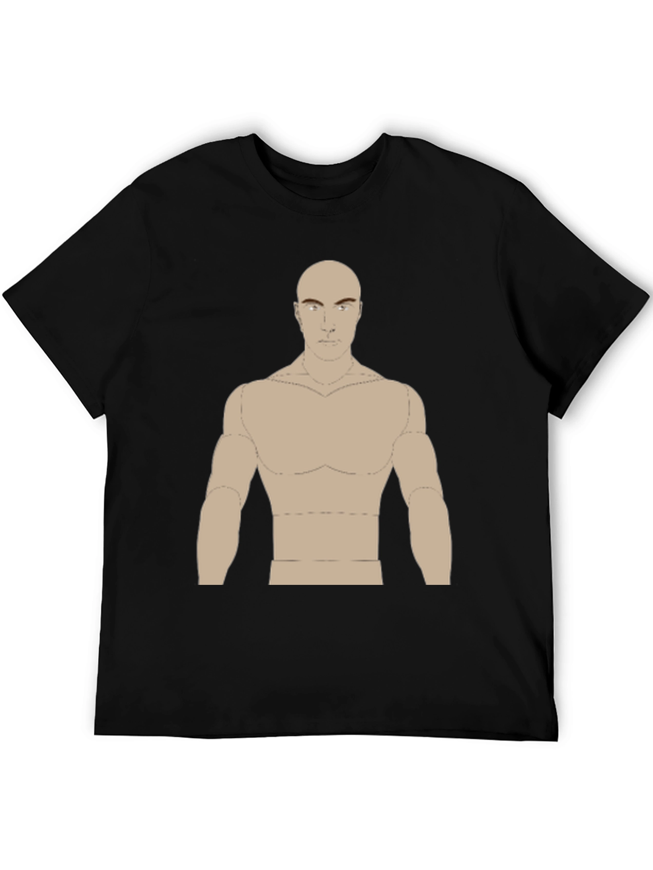 Bald Man Anatomy Print T-Shirt - Black