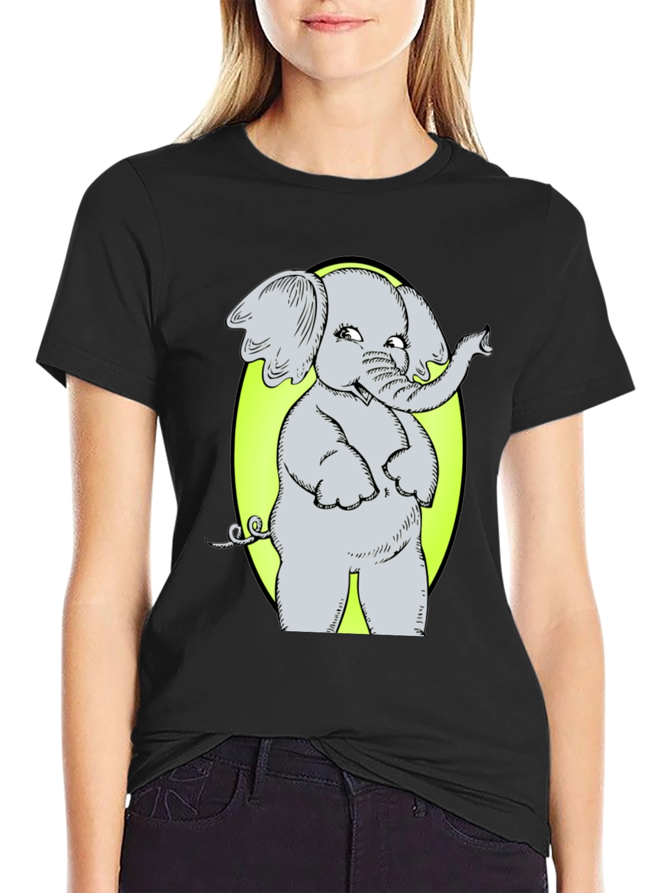 Elephant Graphic Tee - Cute Cartoon Design