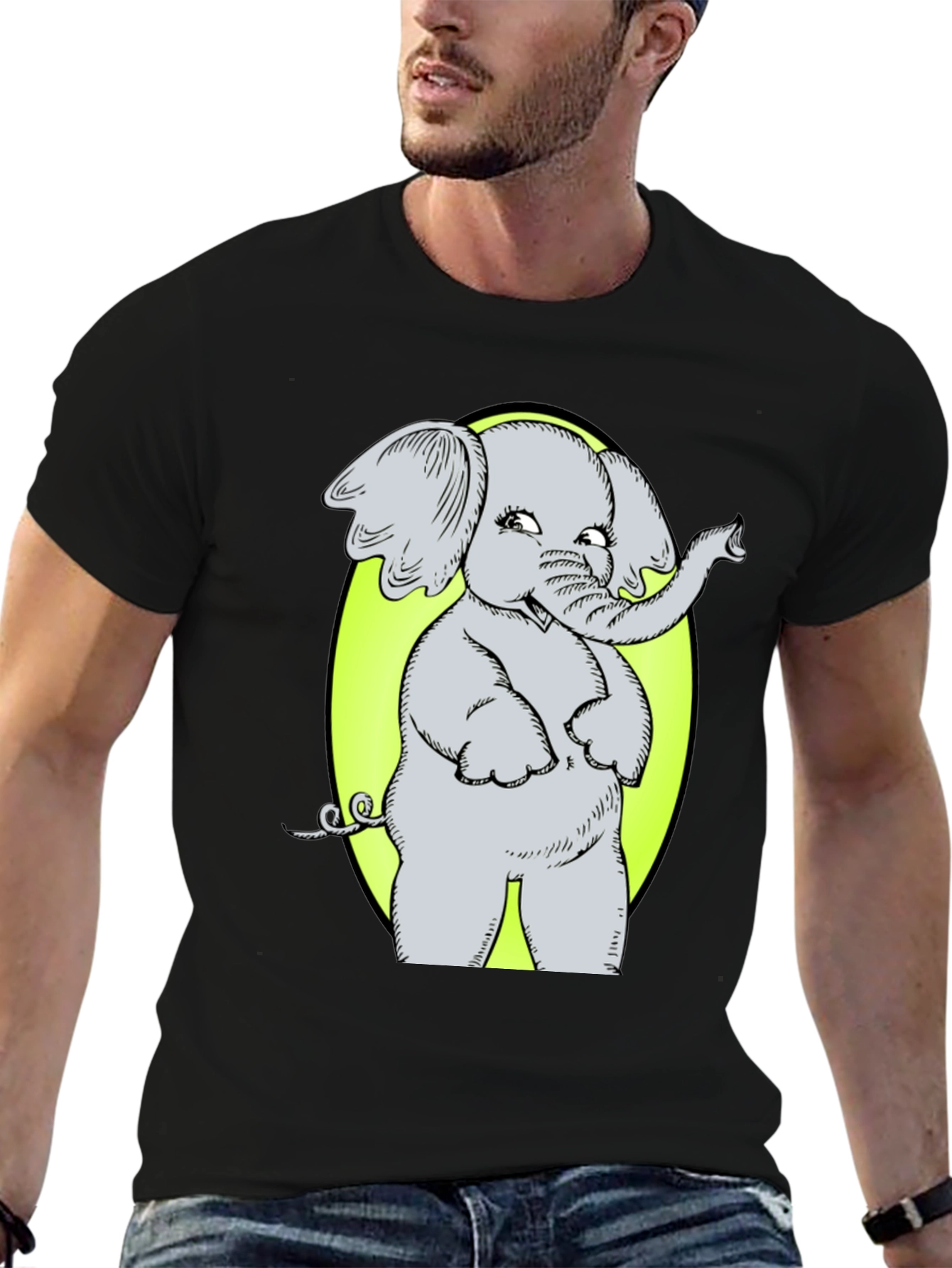 Elephant Graphic Tee - Cute Cartoon Design
