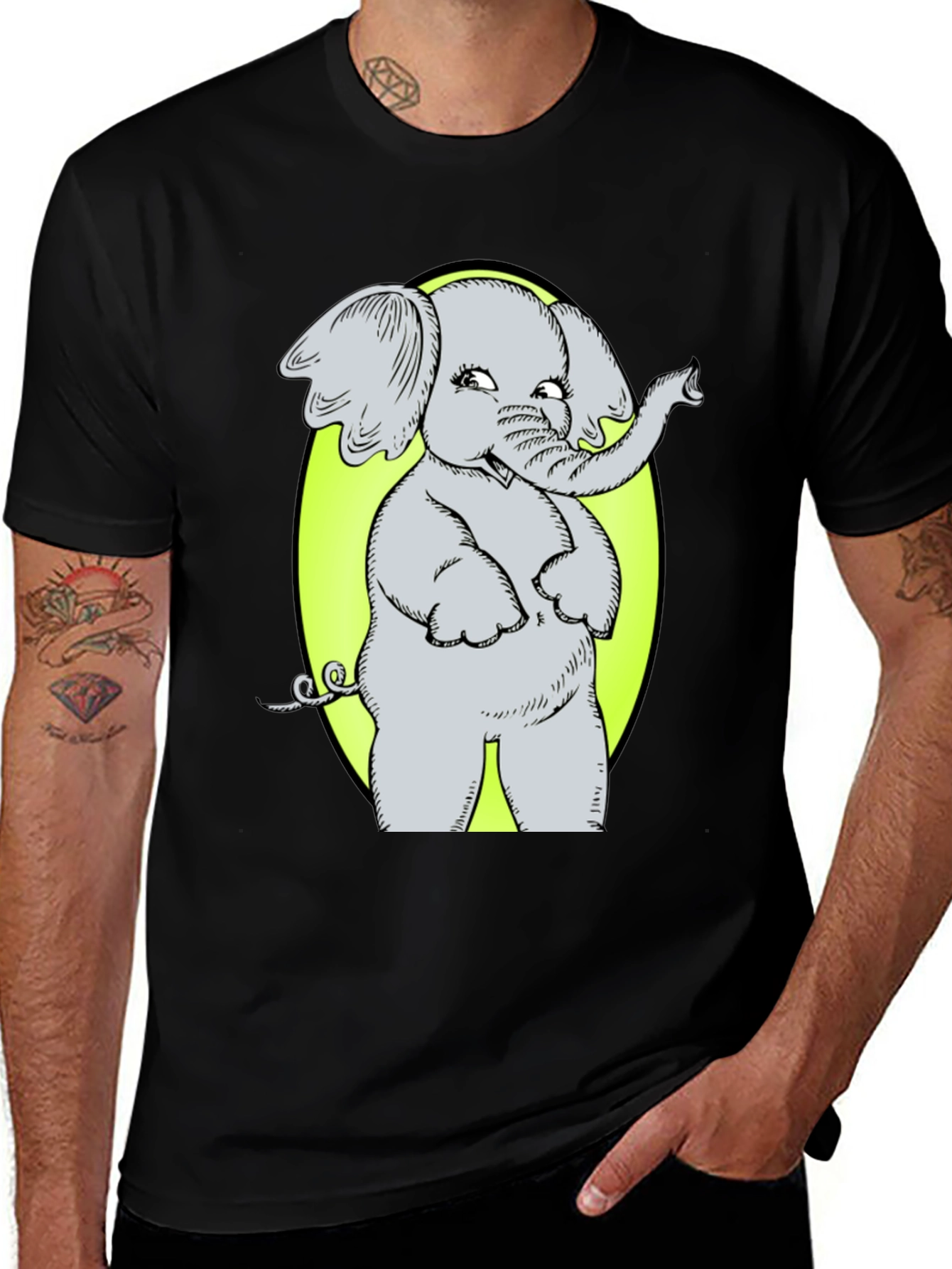 Elephant Graphic Tee - Cute Cartoon Design