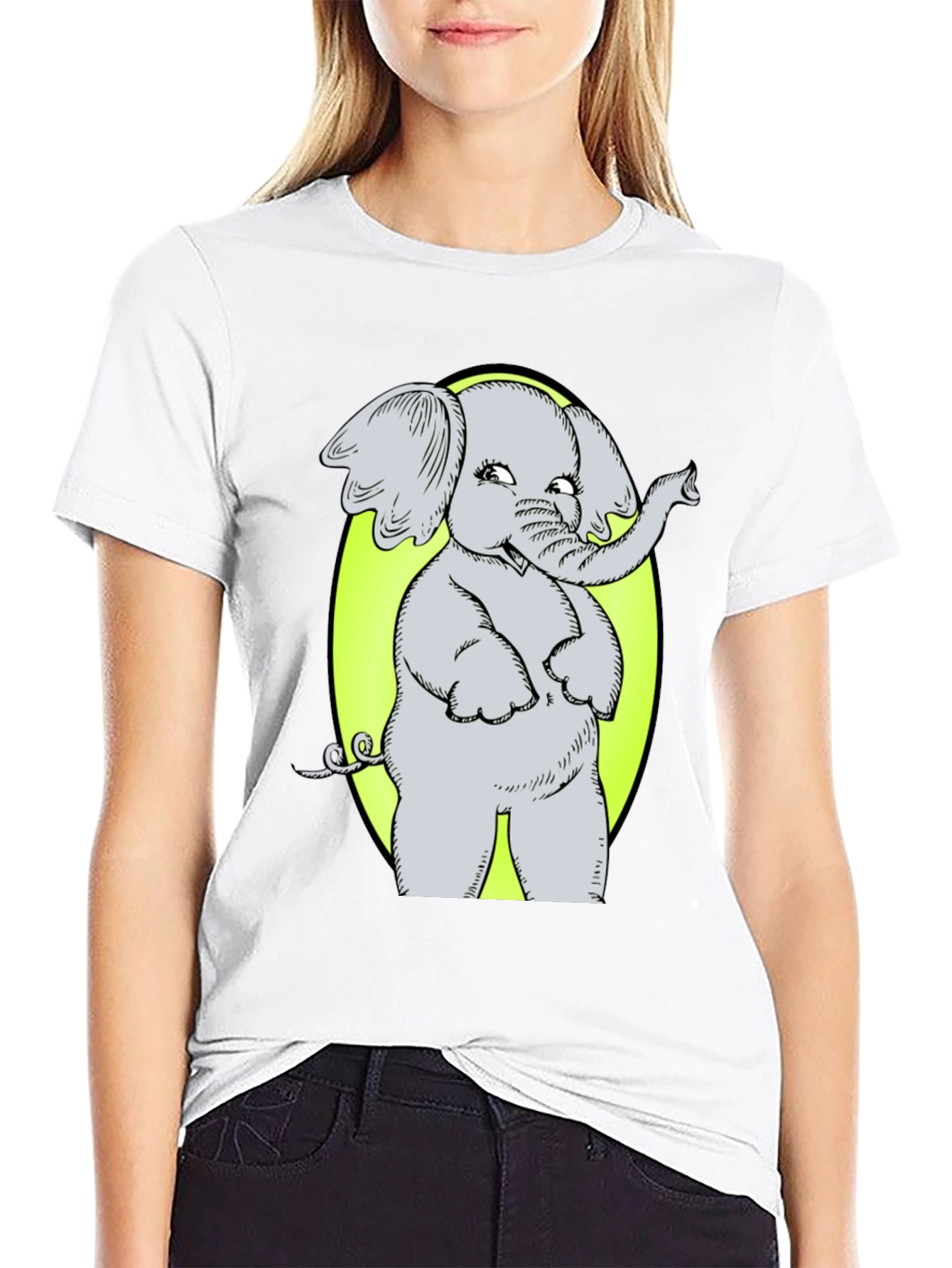 Elephant Graphic Tee - Cute Cartoon Design