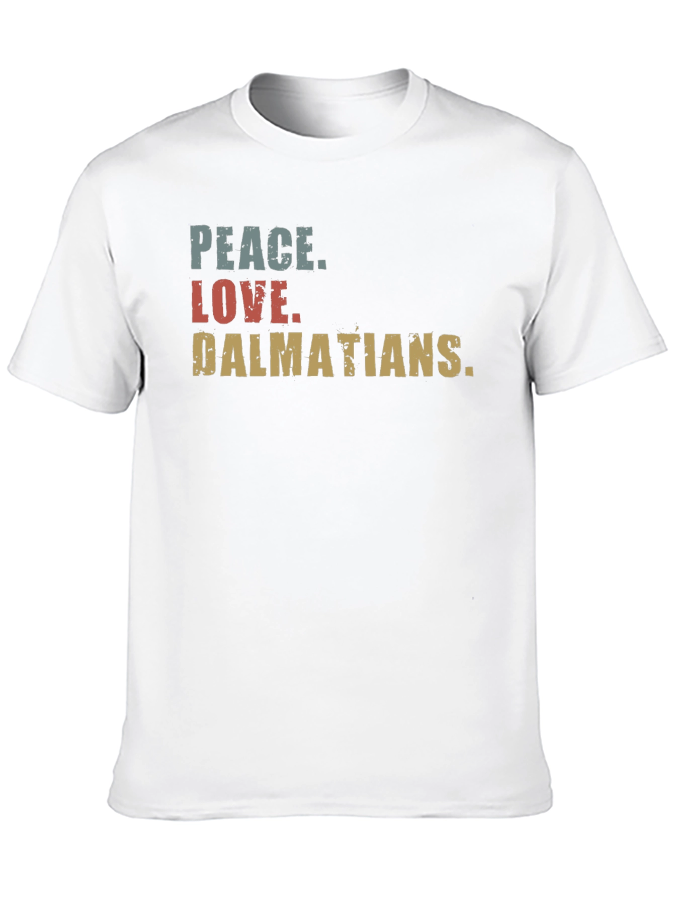 Peace Love Dalmatians Black T-Shirt