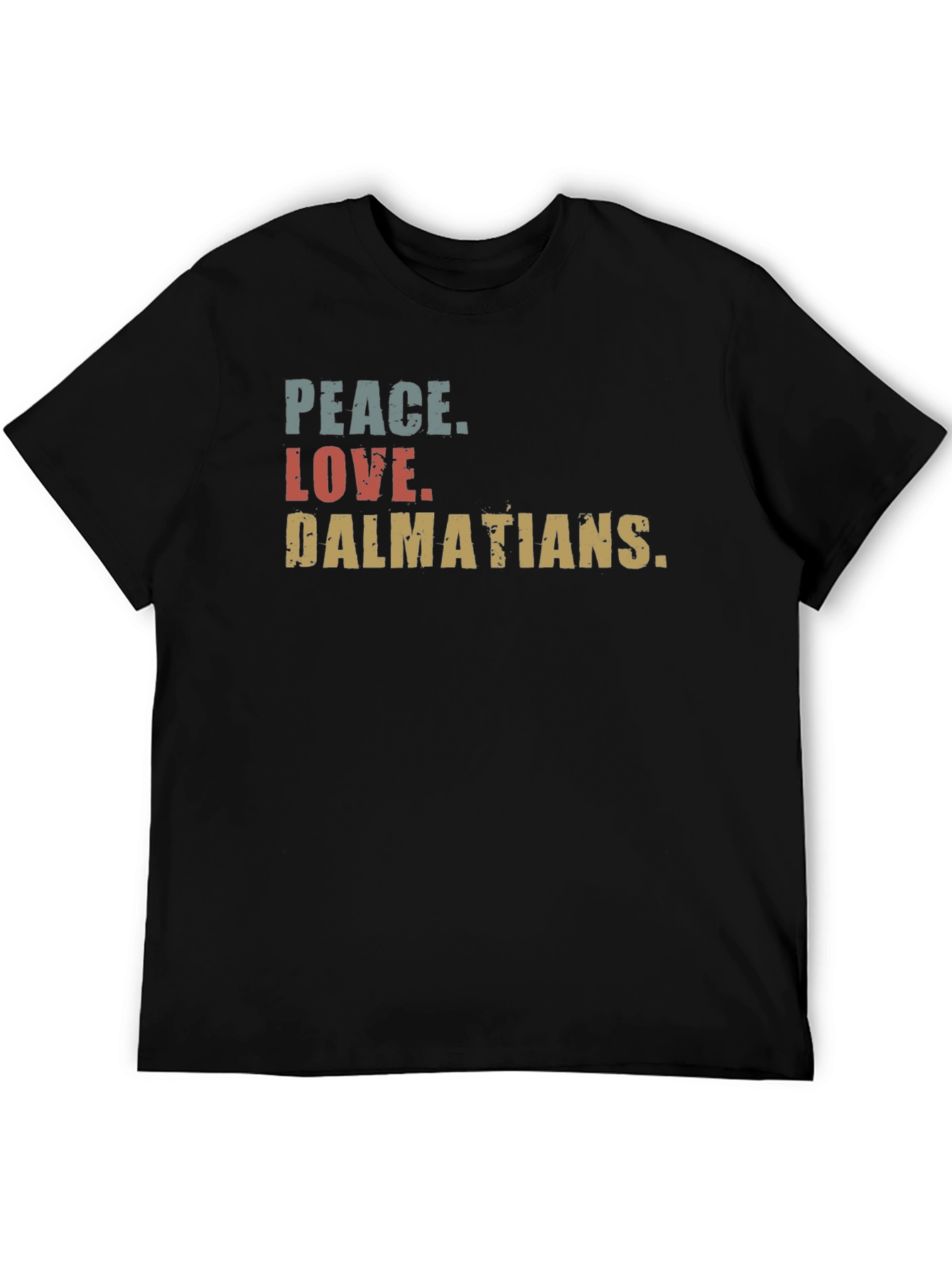 Peace Love Dalmatians Black T-Shirt