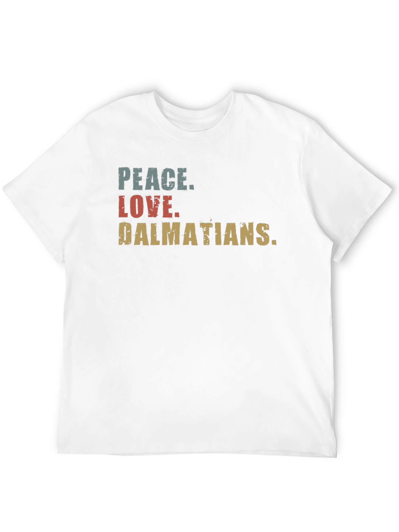 Peace Love Dalmatians Black T-Shirt
