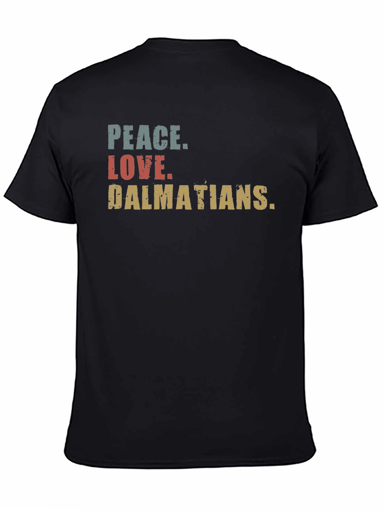 Peace Love Dalmatians Black T-Shirt