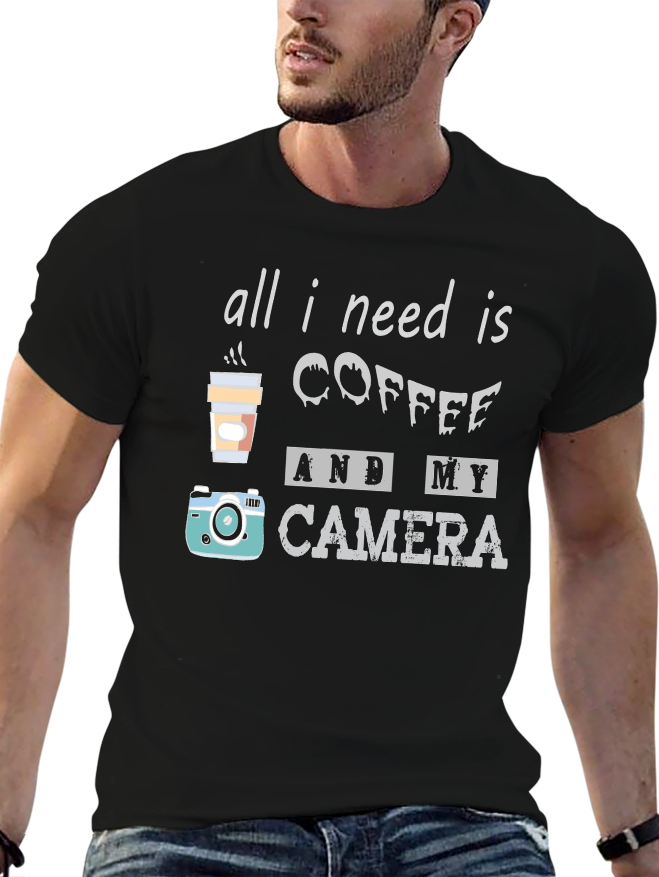 Coffee and Camera T-Shirt: Photographers Essential Tee