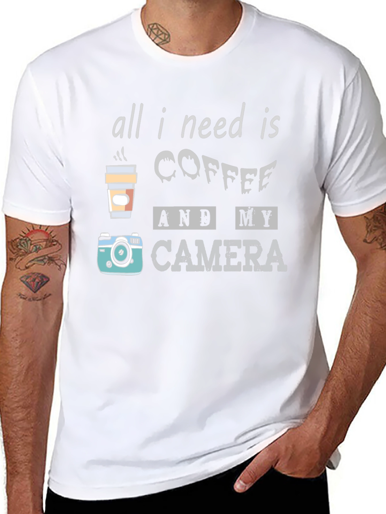 Coffee and Camera T-Shirt: Photographers Essential Tee