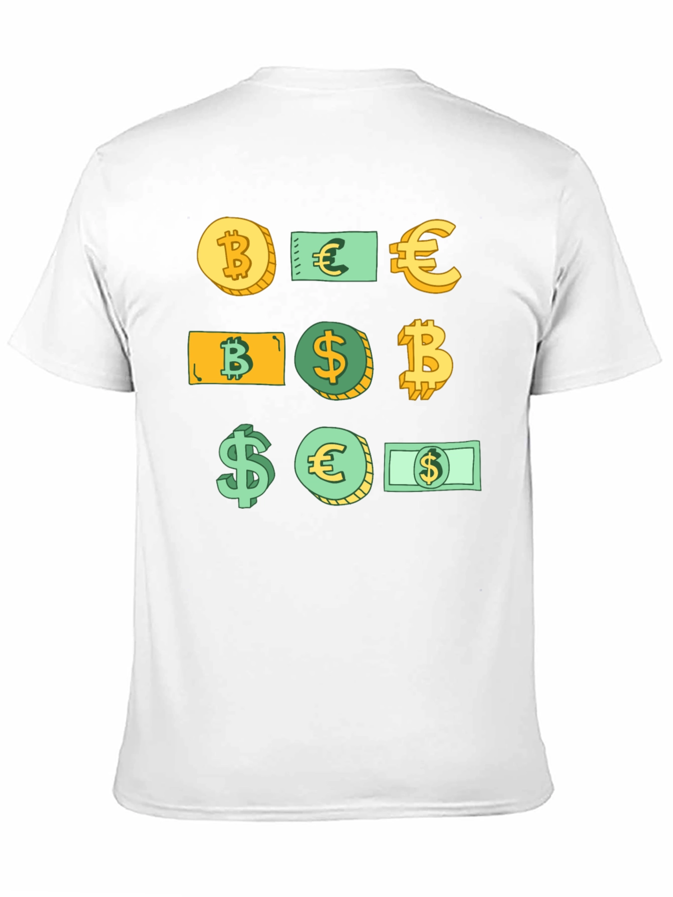 Crypto Currency Tee - Bitcoin Euro Dollar Design