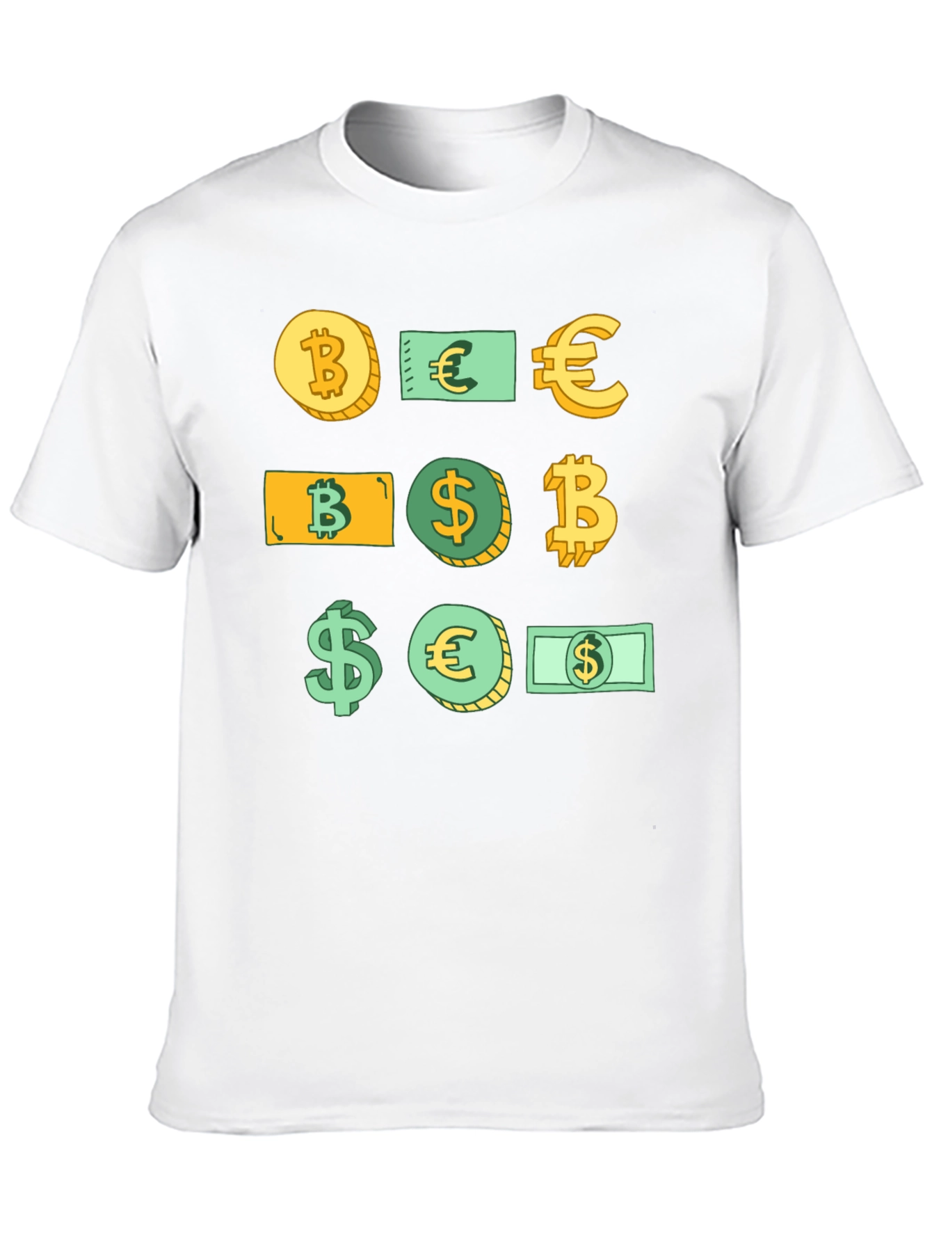 Crypto Currency Tee - Bitcoin Euro Dollar Design