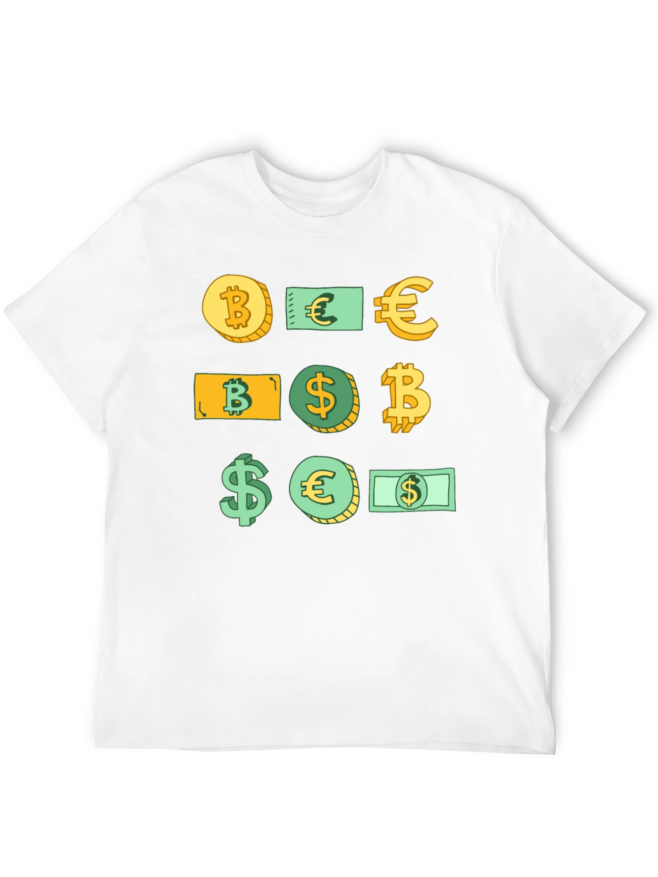 Crypto Currency Tee - Bitcoin Euro Dollar Design