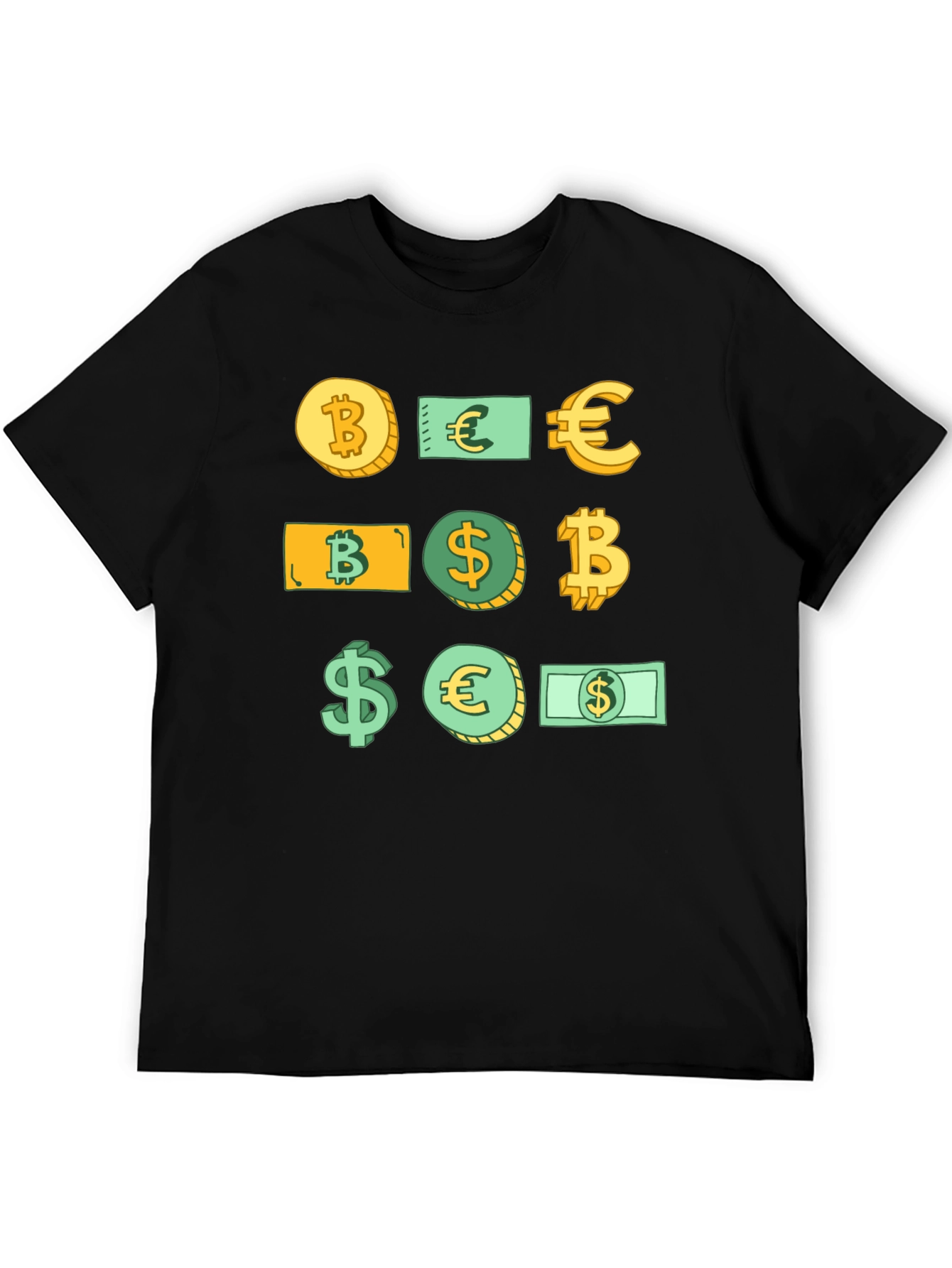 Crypto Currency Tee - Bitcoin Euro Dollar Design