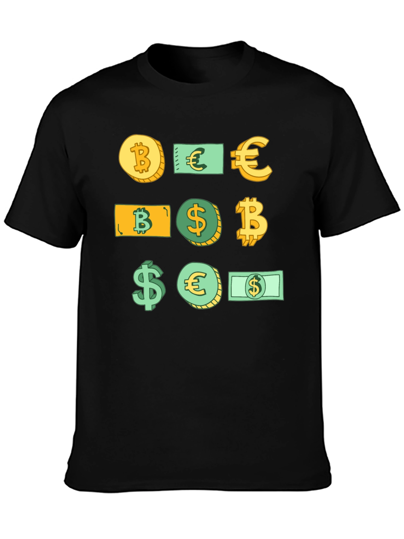Crypto Currency Tee - Bitcoin Euro Dollar Design