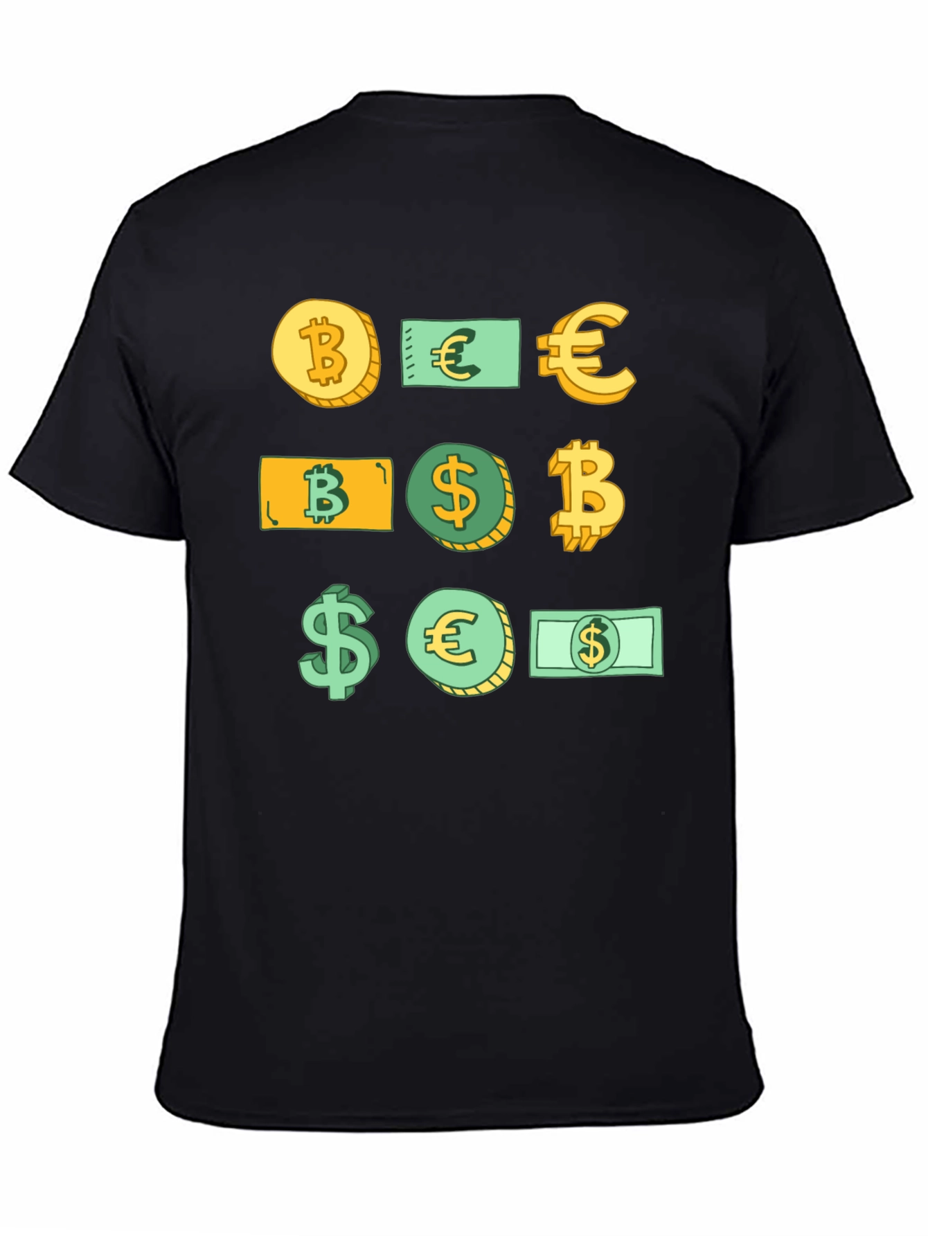 Crypto Currency Tee - Bitcoin Euro Dollar Design