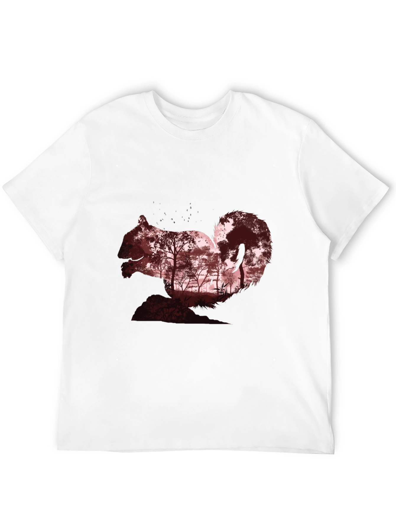 Squirrel Silhouette Forest Graphic T-Shirt