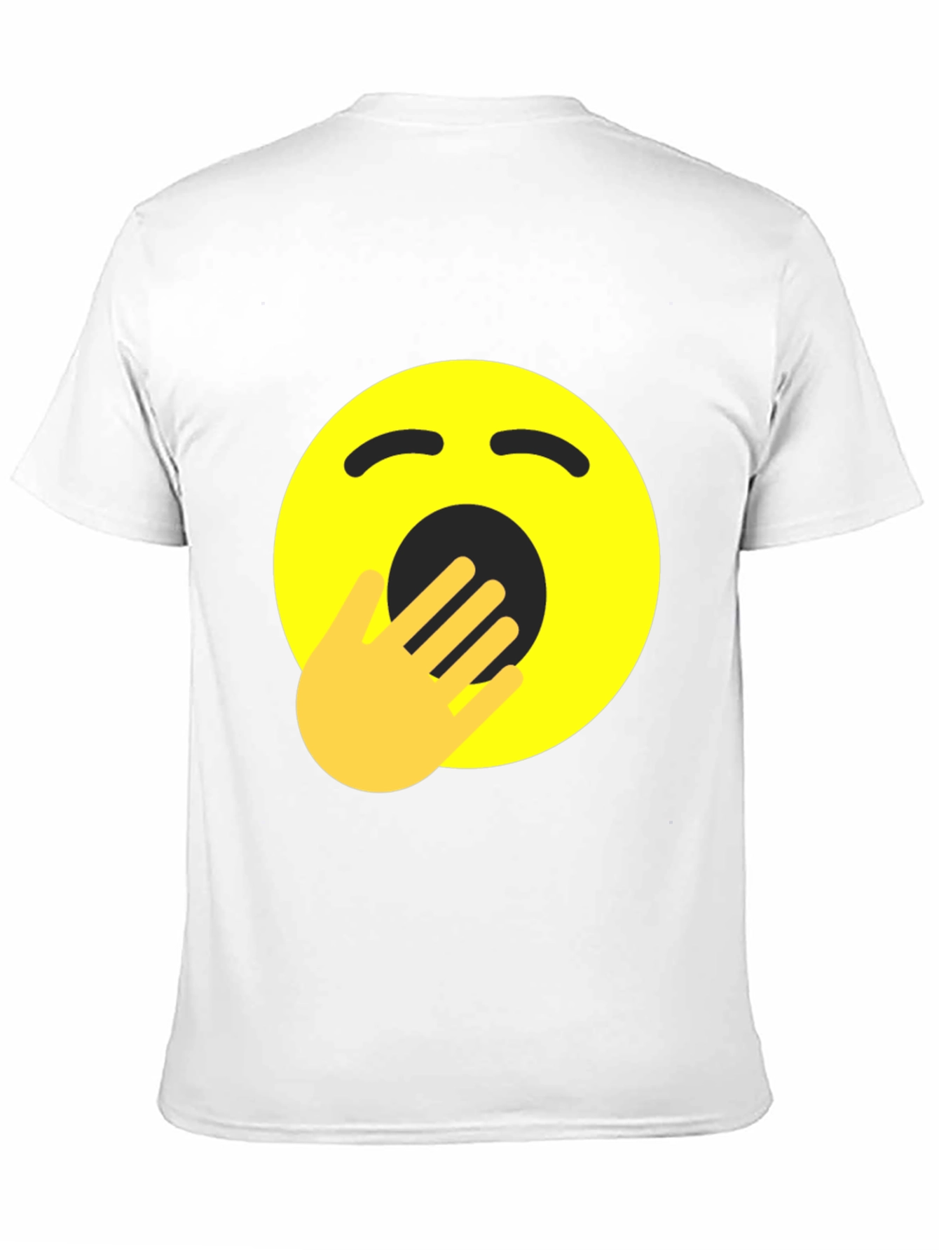 Yawning Emoji Graphic Tee - Black Cotton Comfort
