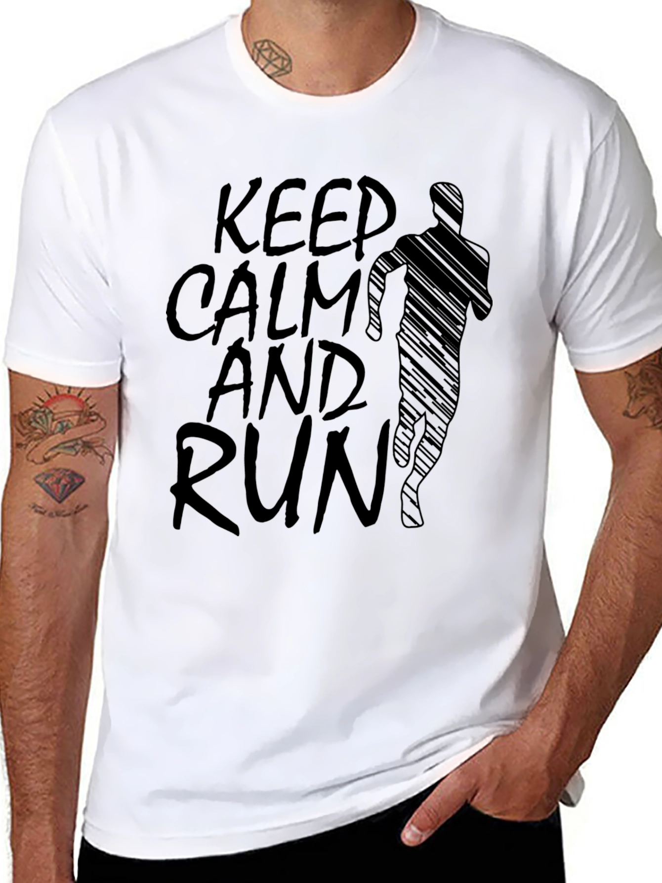 Keep Calm and Run T-Shirt - Black