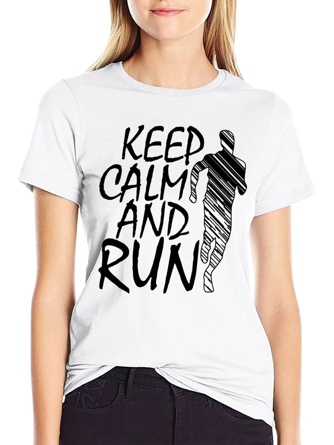 Keep Calm and Run T-Shirt - Black