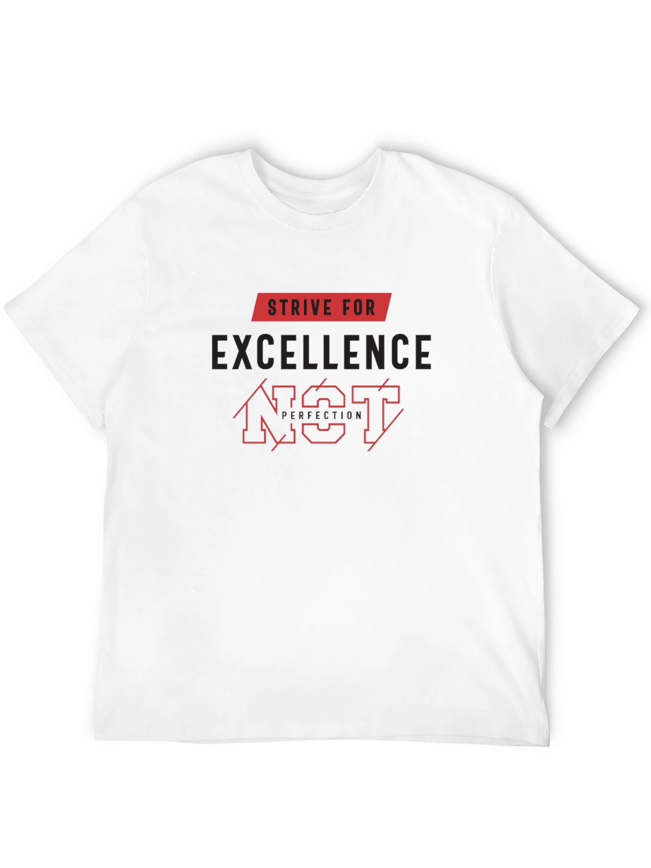 Strive for Excellence Black Graphic T-Shirt