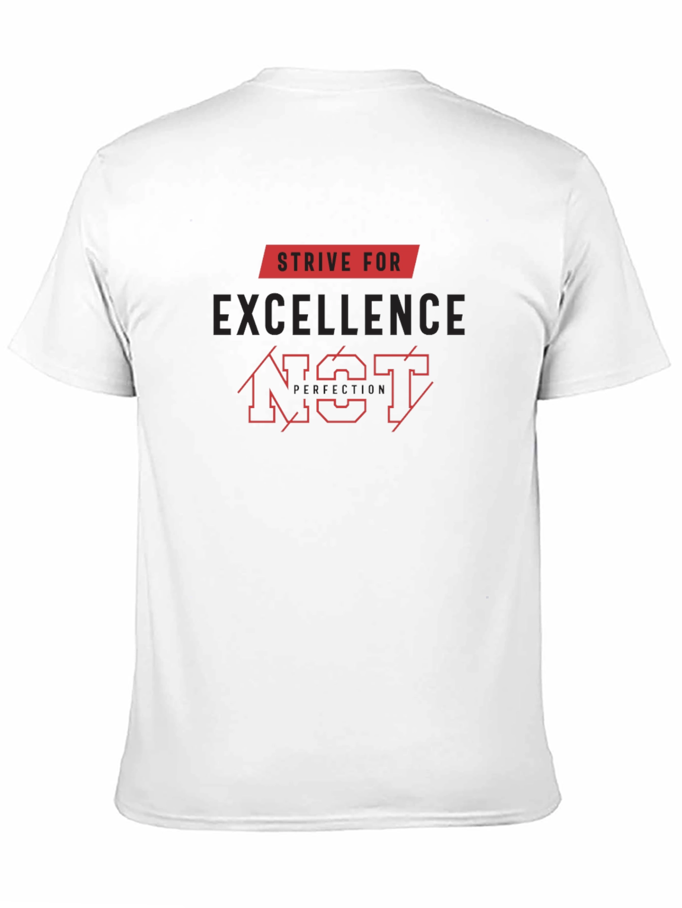 Strive for Excellence Black Graphic T-Shirt