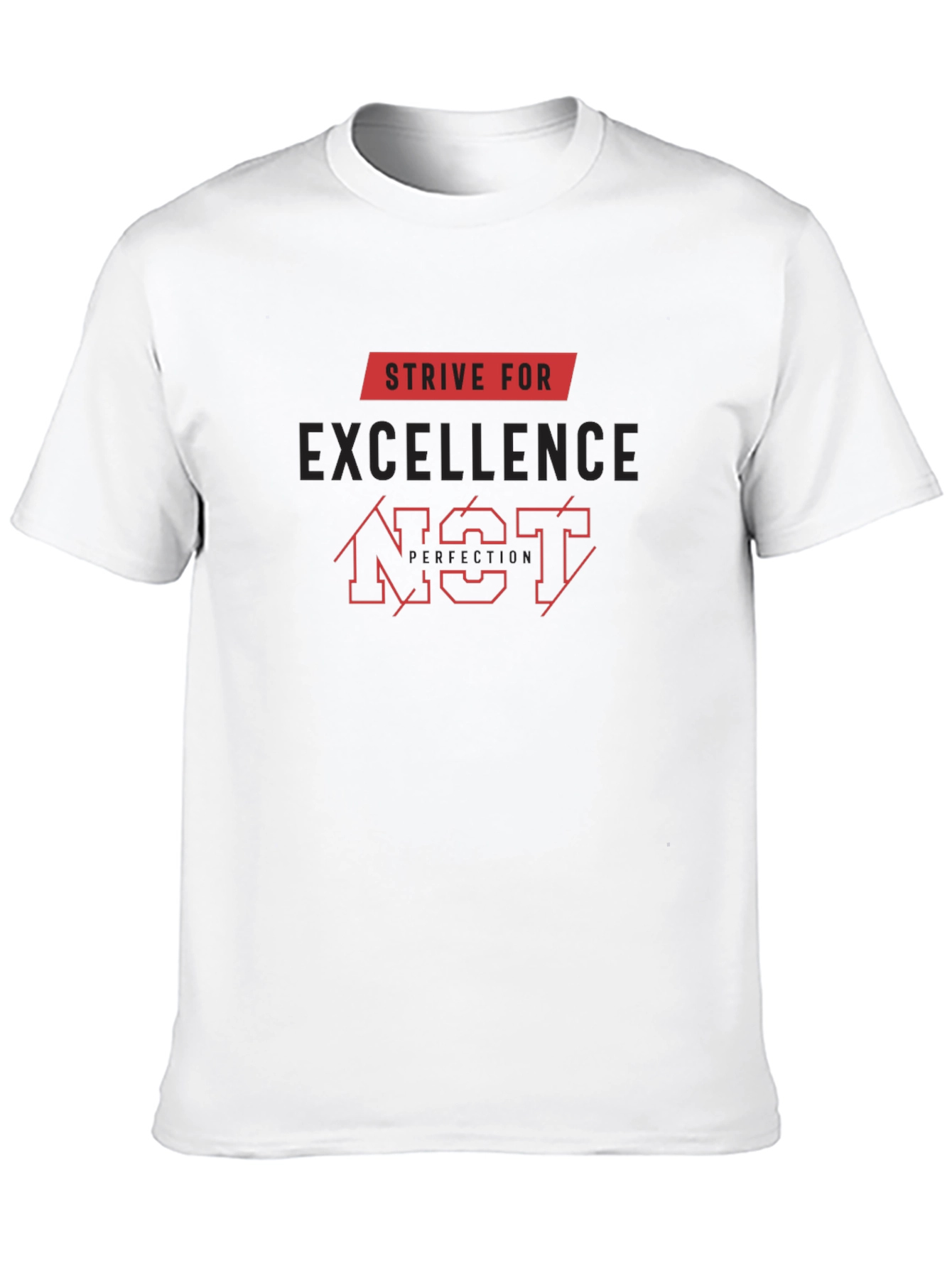 Strive for Excellence Black Graphic T-Shirt