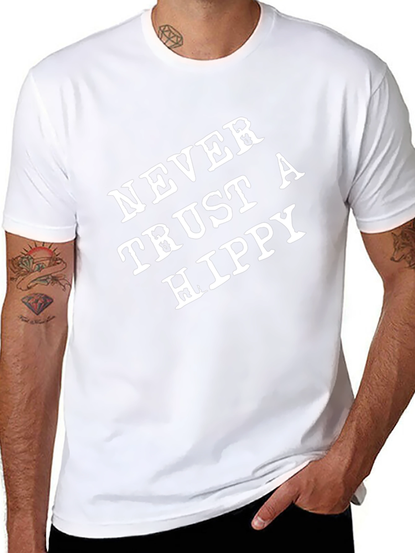 Never Trust A Hippy Graphic T-Shirt