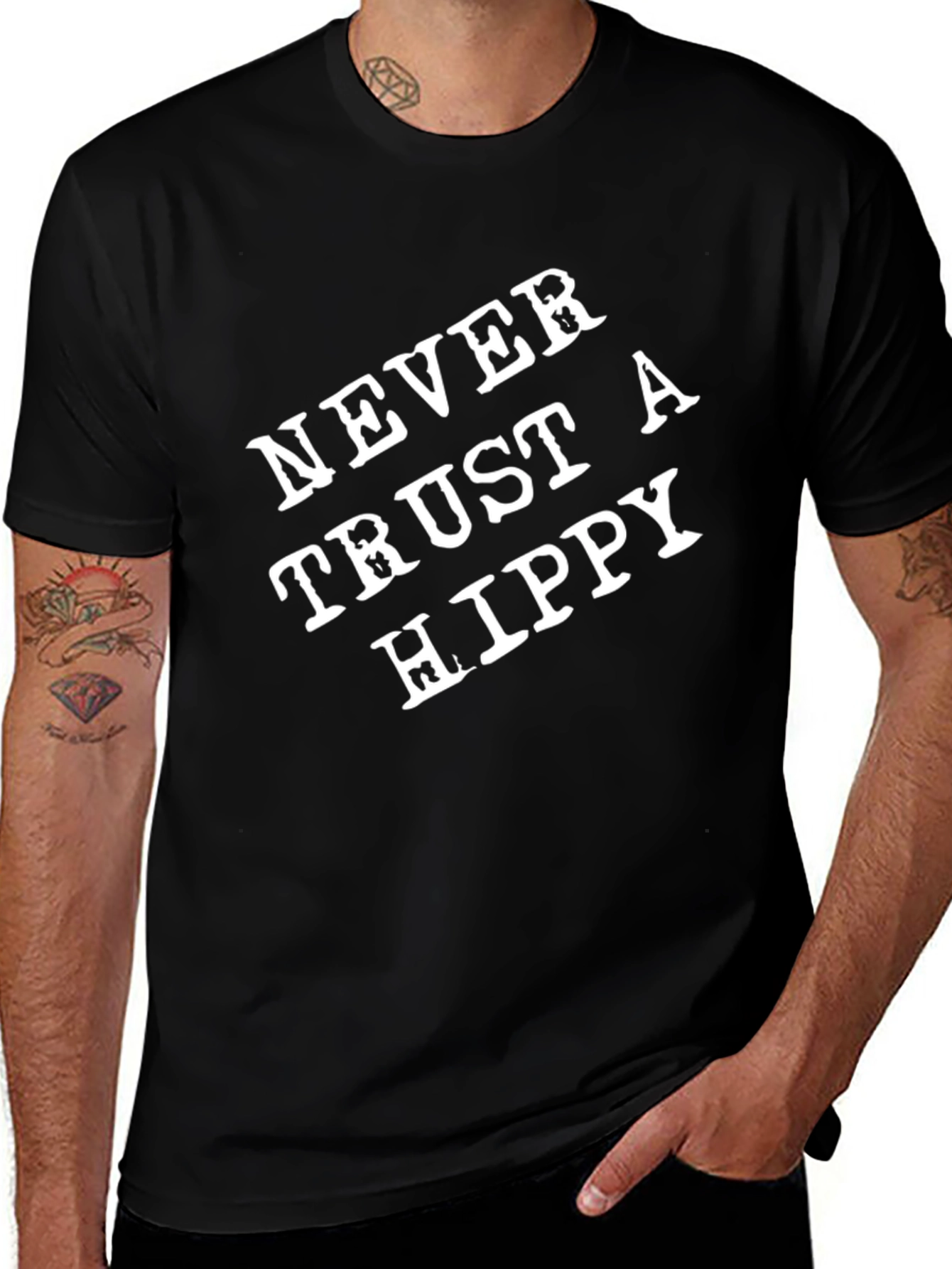 Never Trust A Hippy Graphic T-Shirt
