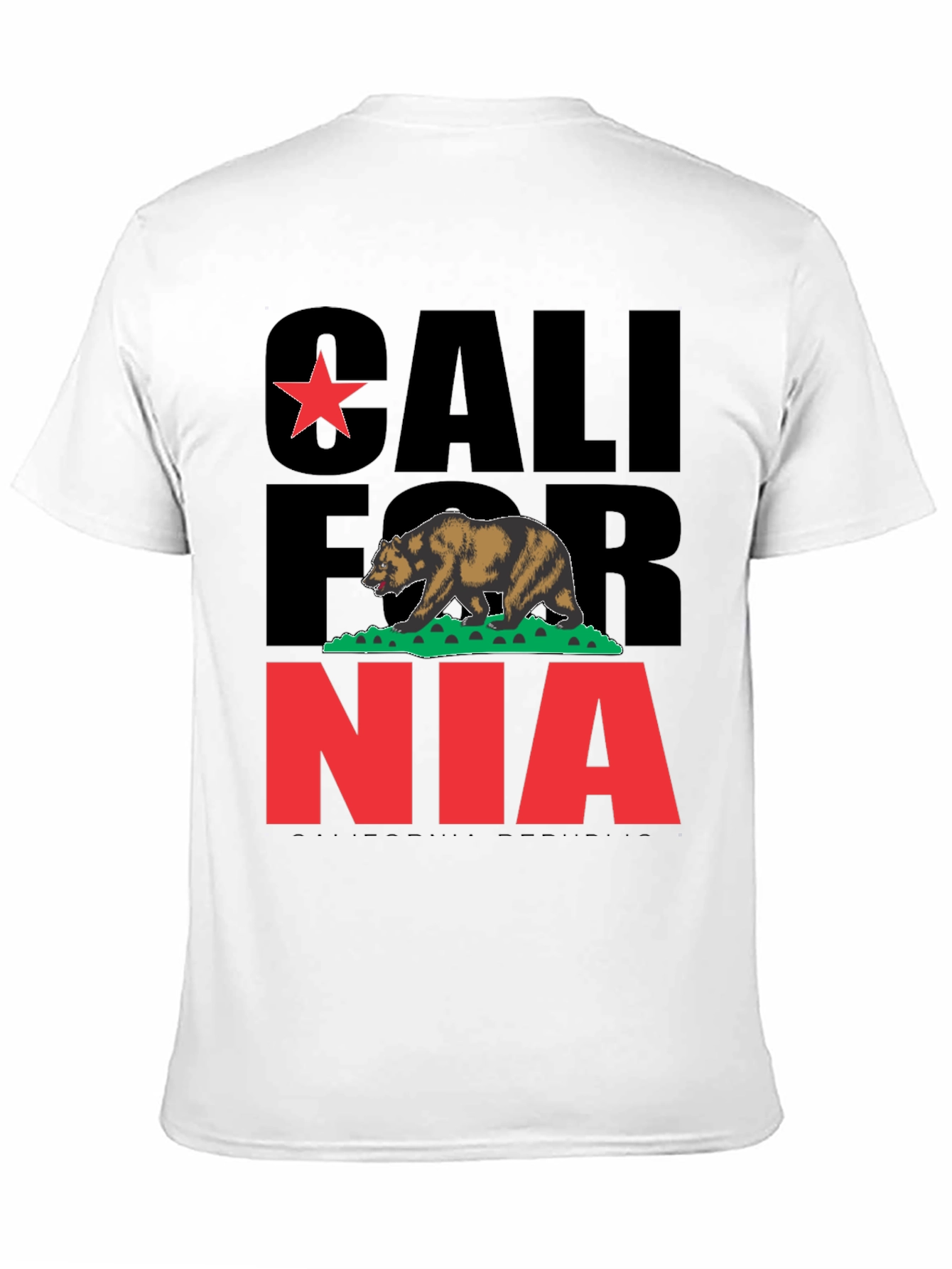 California Bear Graphic Print Black T-Shirt