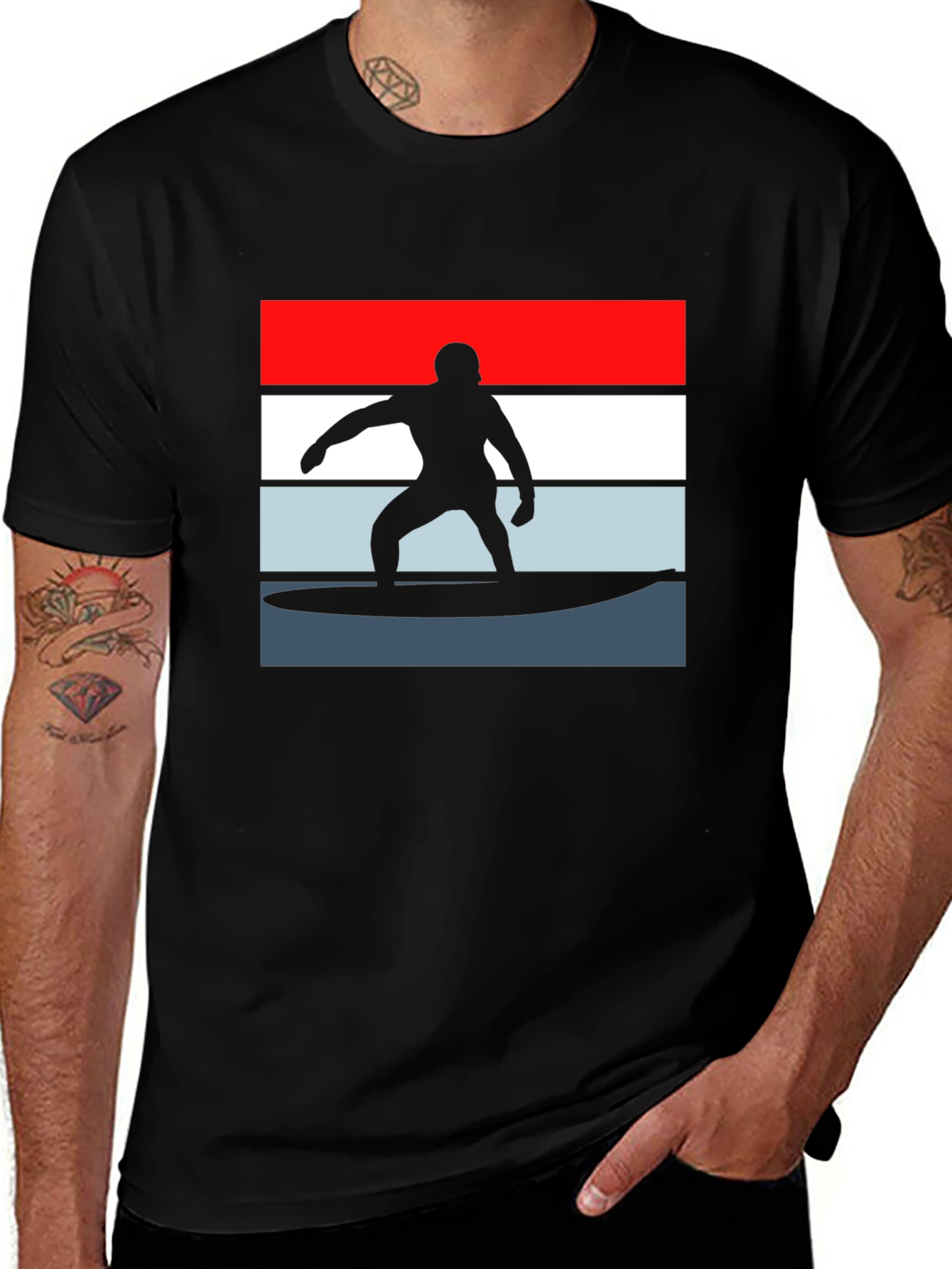 Retro Surfer Silhouette Tee