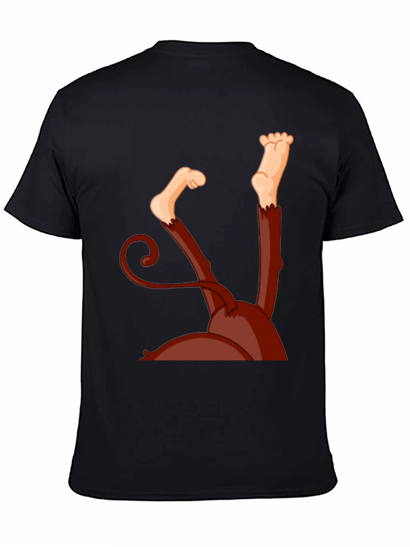 Monkey Upside Down Graphic Tee - Black