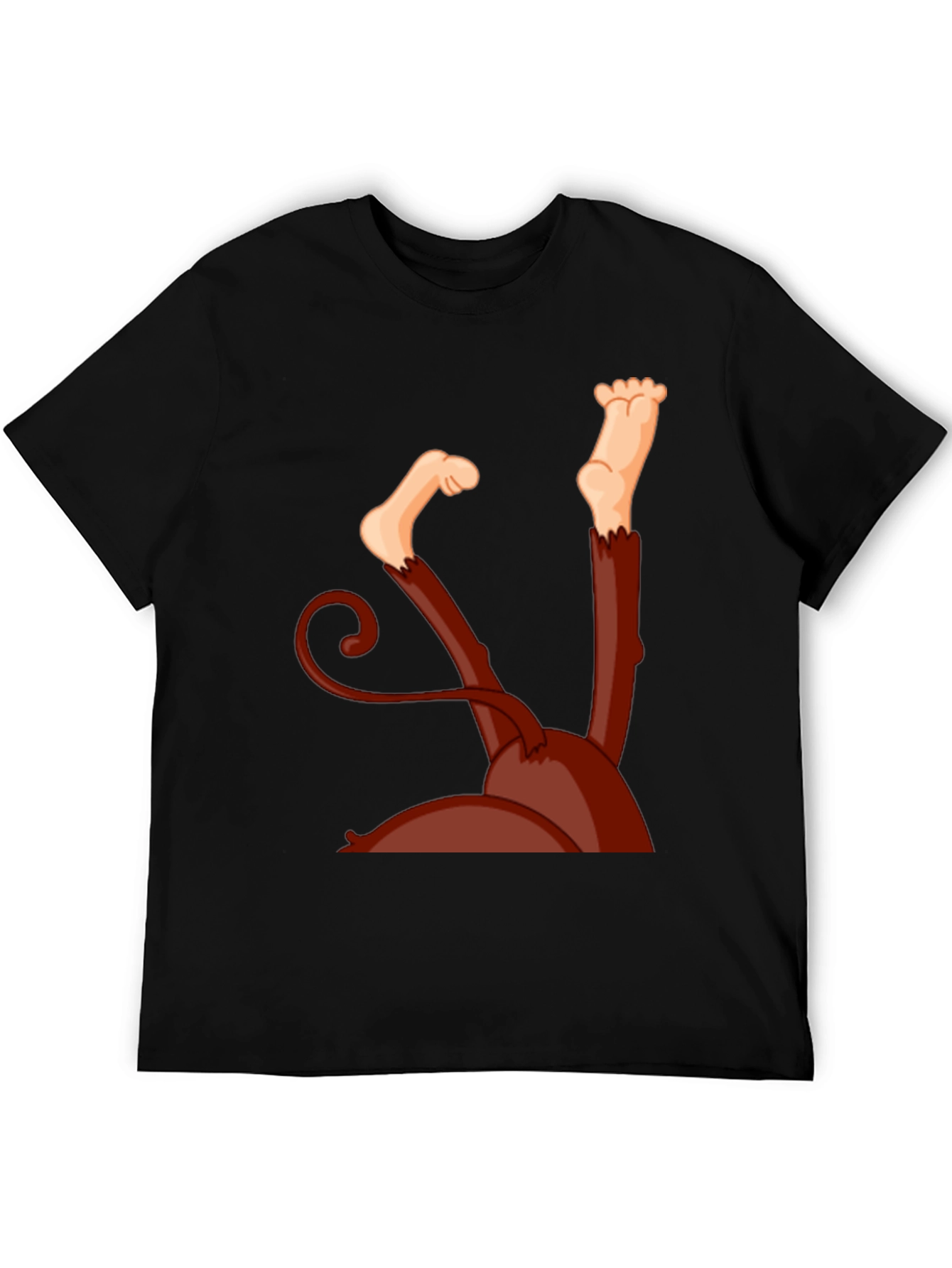 Monkey Upside Down Graphic Tee - Black