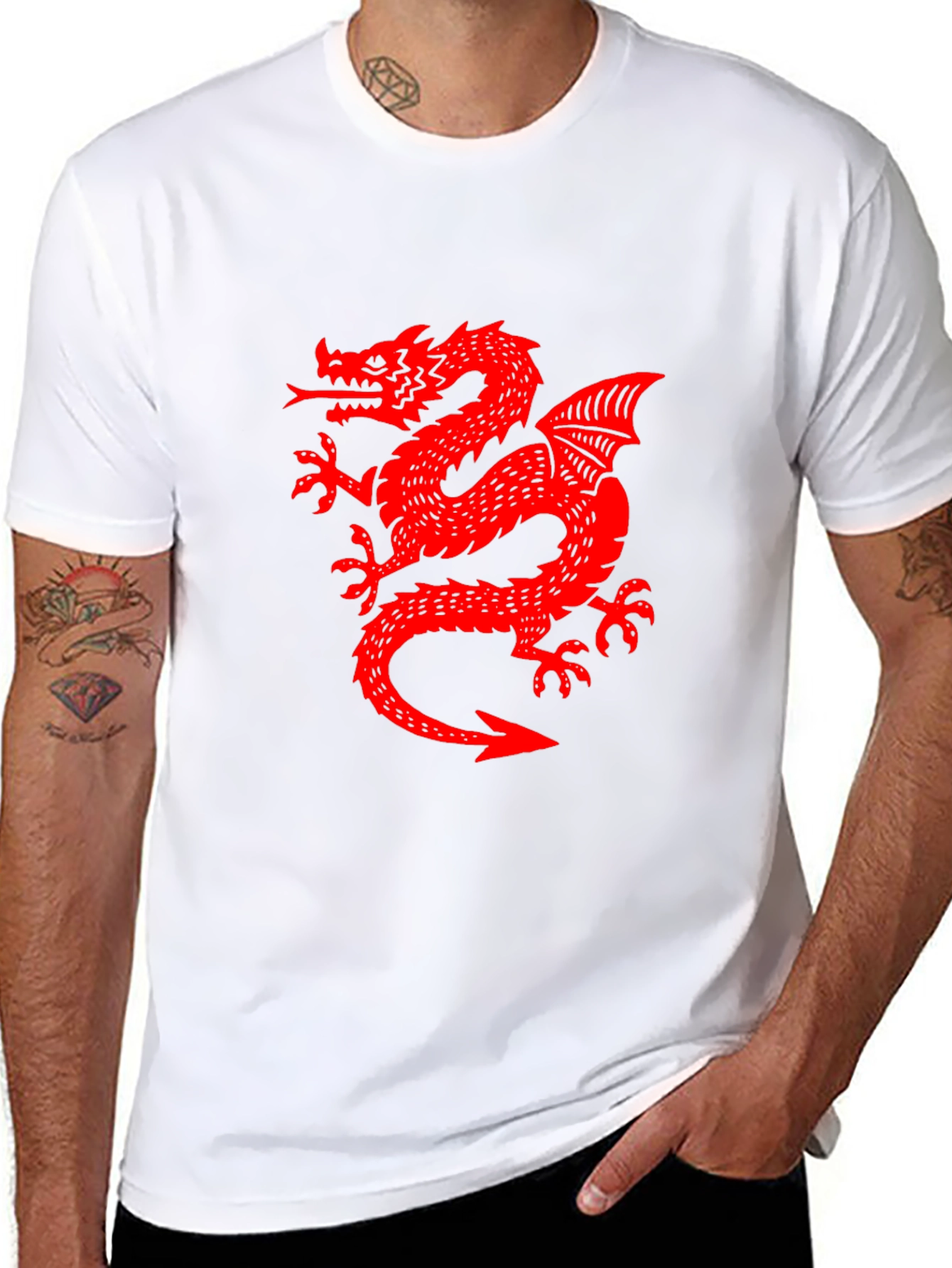 Red Dragon Graphic Black T-Shirt