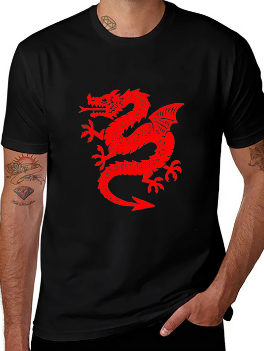Red Dragon Graphic Black T-Shirt