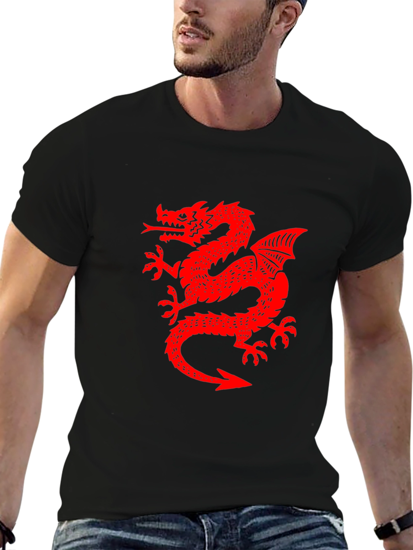 Red Dragon Graphic Black T-Shirt