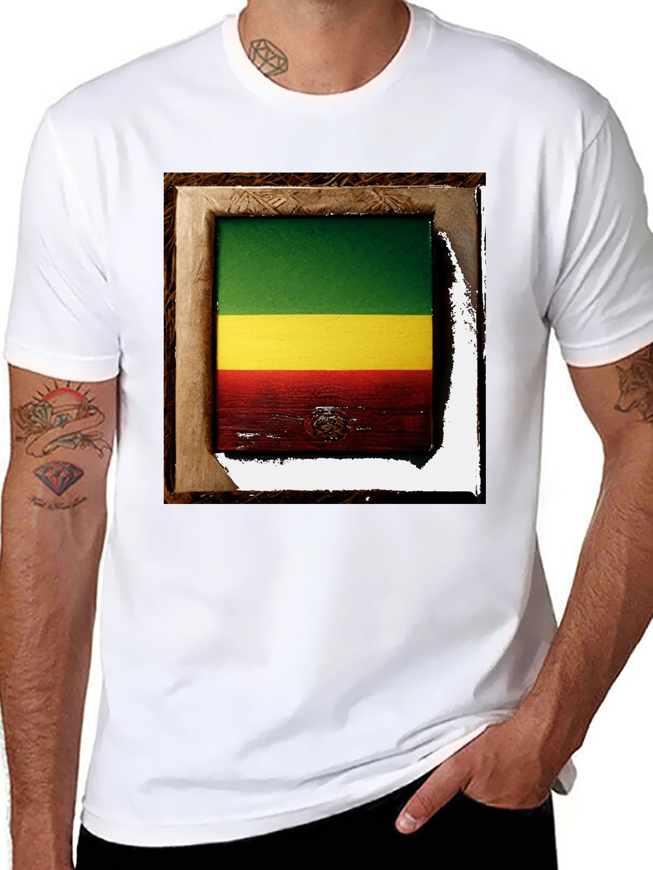 Rasta Flag Framed T-Shirt