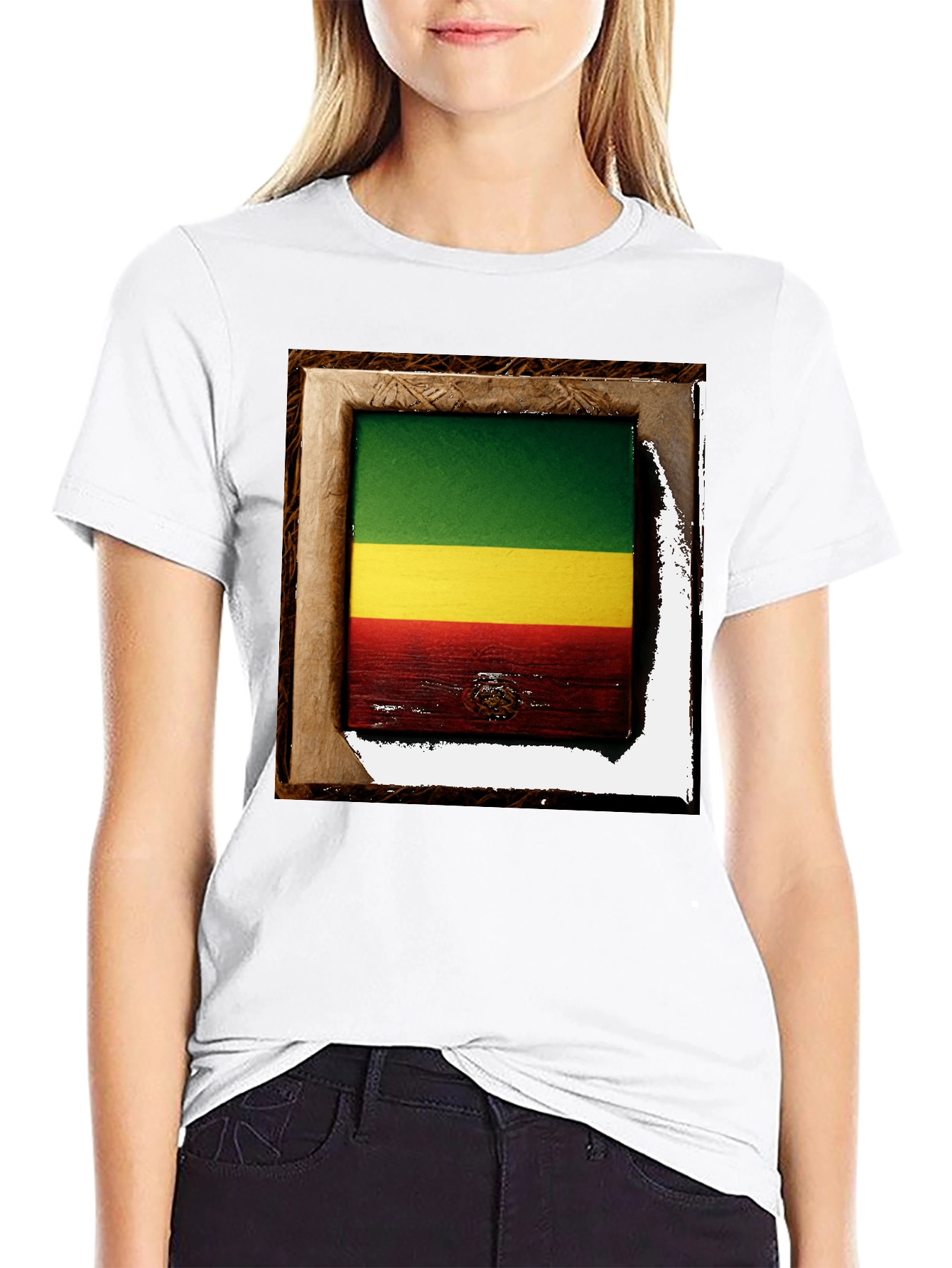 Rasta Flag Framed T-Shirt
