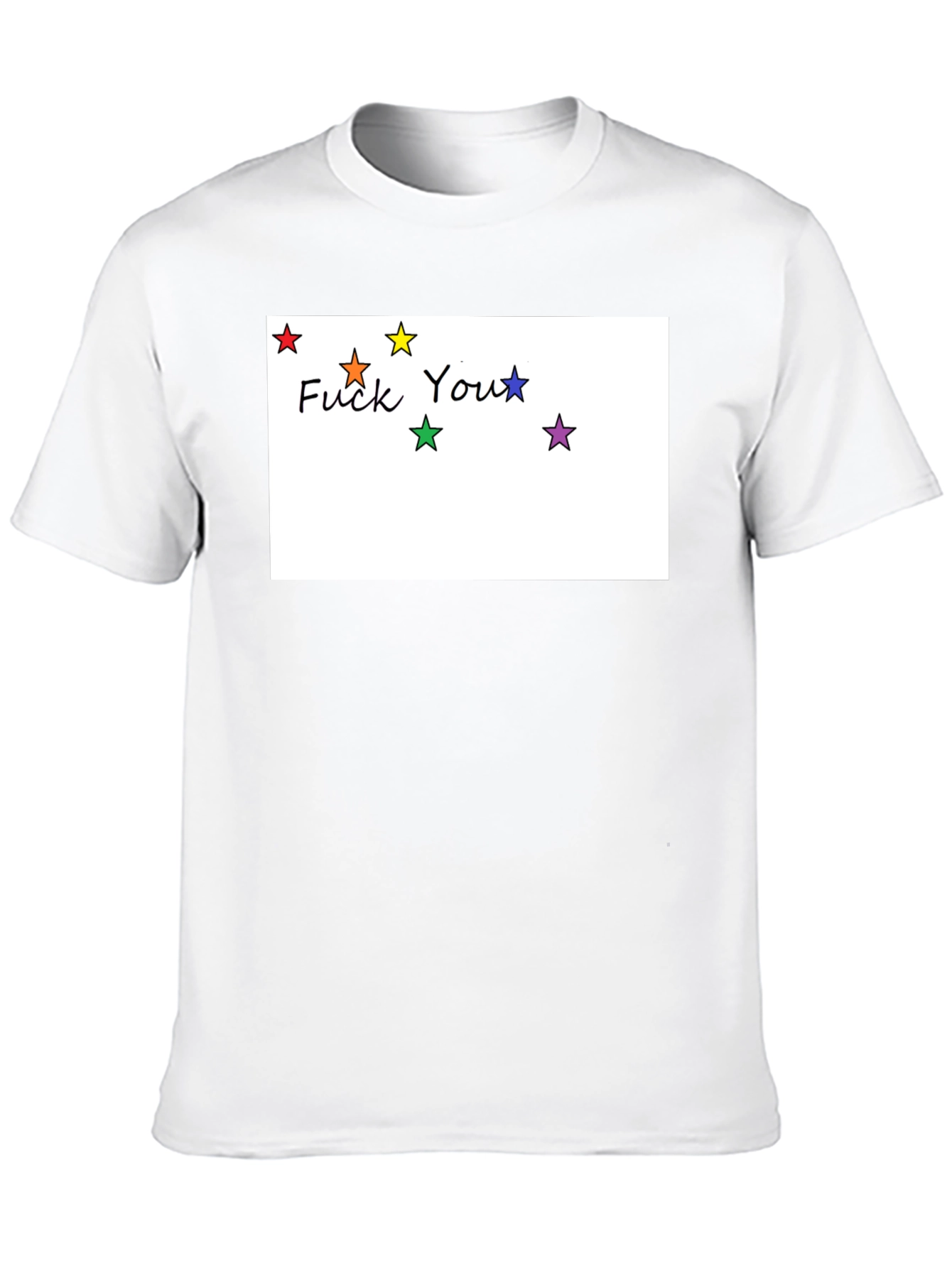 Rainbow Star F You Graphic Black T-Shirt