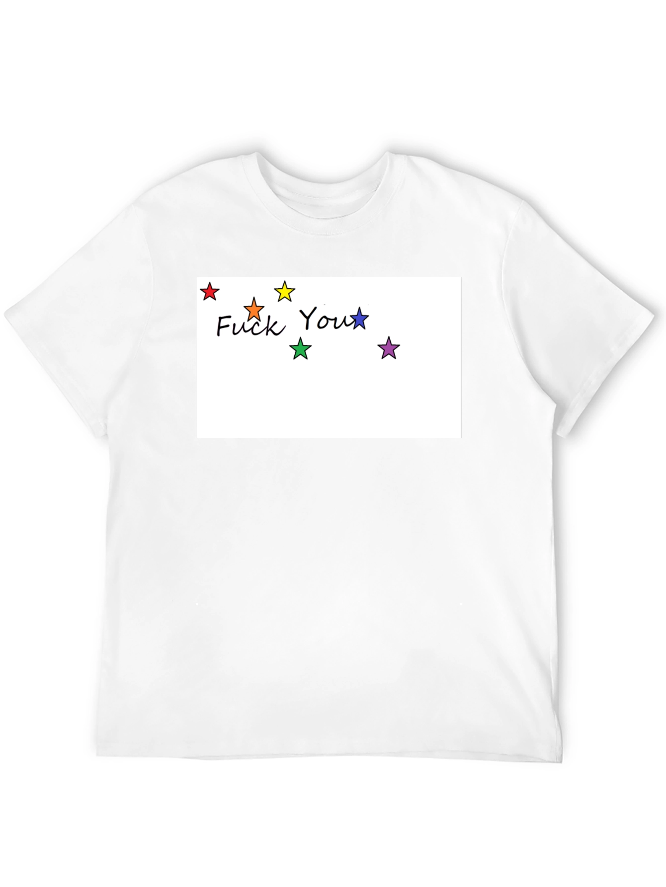 Rainbow Star F You Graphic Black T-Shirt