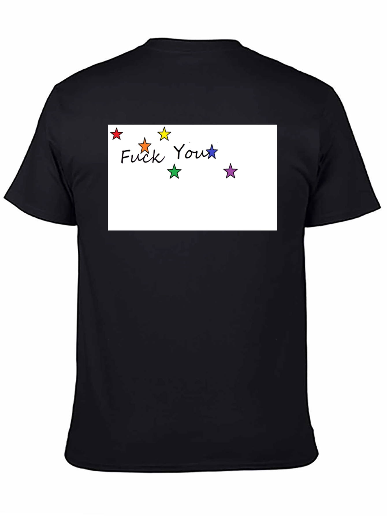Rainbow Star F You Graphic Black T-Shirt